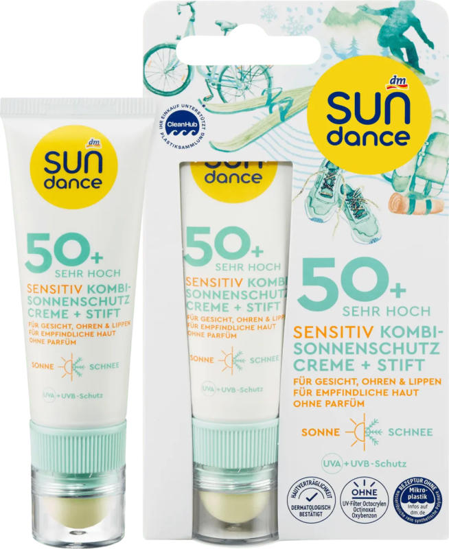 SUNDANCE Sonnenschutz Kombi Gesicht Creme + Stift Sensitiv LSF50+ (25ml + 3g)