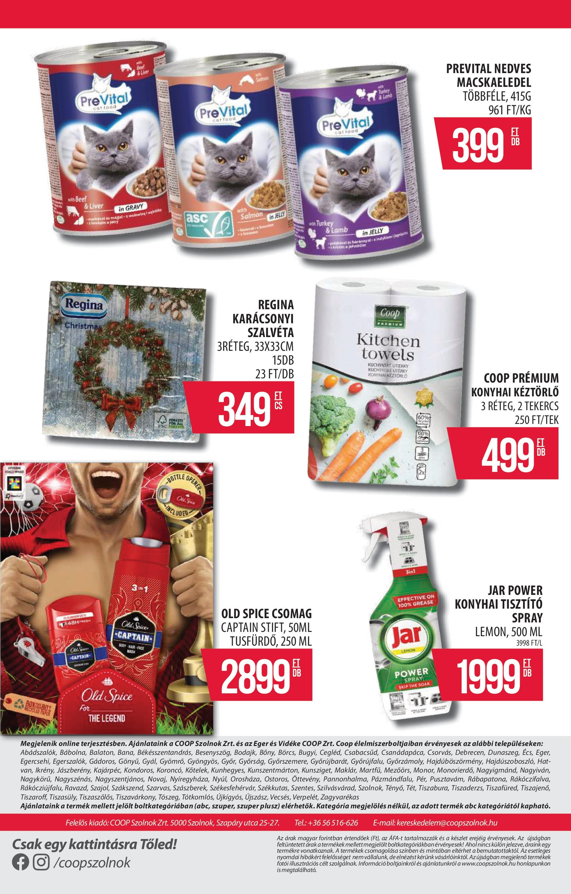 COOP Szolnok Akciós újság - 2024.11.27. -tól/töl > akció, lapozható szórólap 🛍️ | Oldal: 16 | Termékek: Old spice, Egér, Macskaeledel