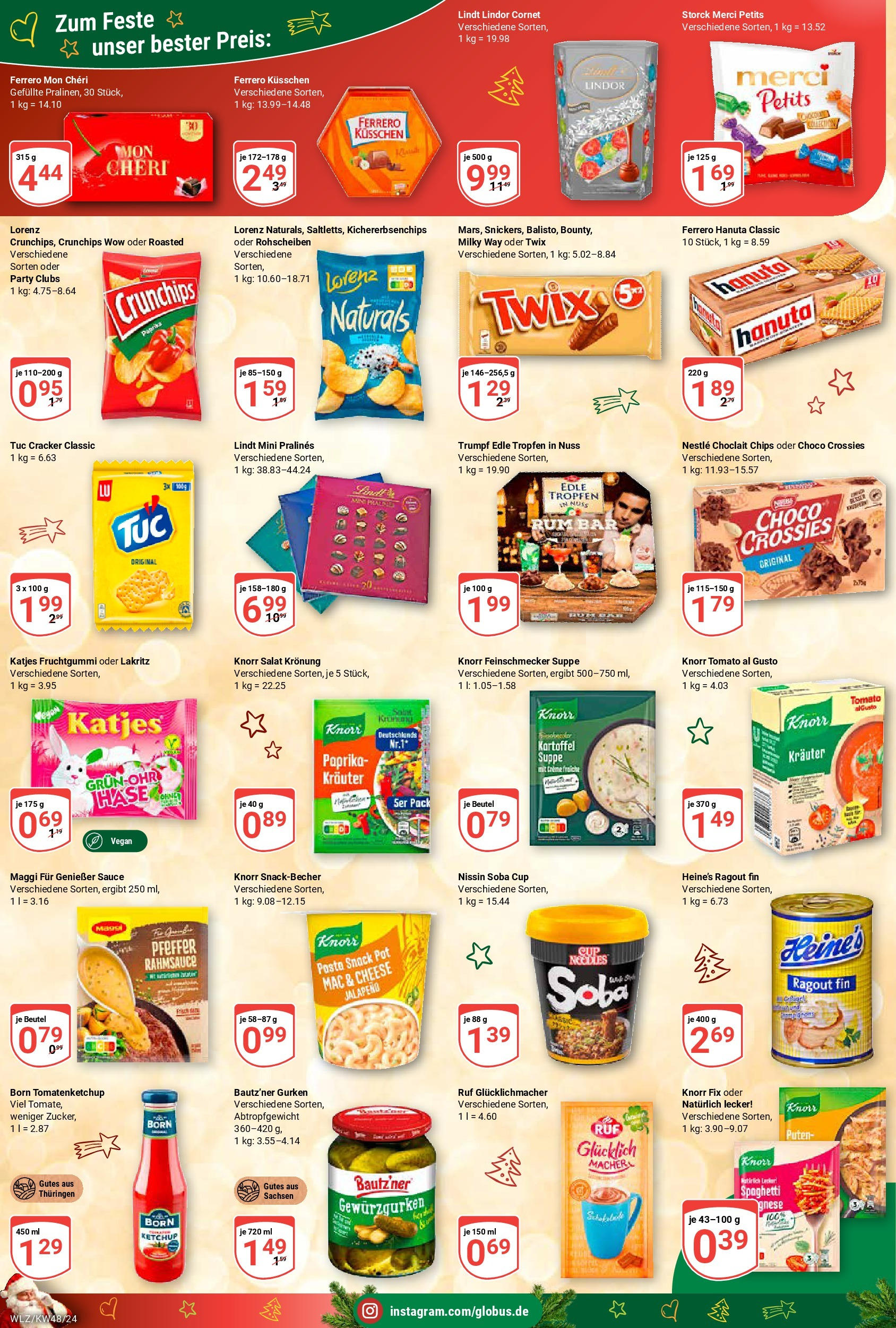 Globus - Weischlitz, Taltitzer Str. 80  (ab 25.11.2024) » Angebote online | Seite: 3 | Produkte: Knorr fix, Maggi, Knorr, Twix