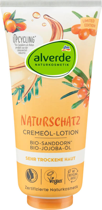 alverde NATURKOSMETIK Cremeöl-Lotion Sanddorn & Jojobaöl