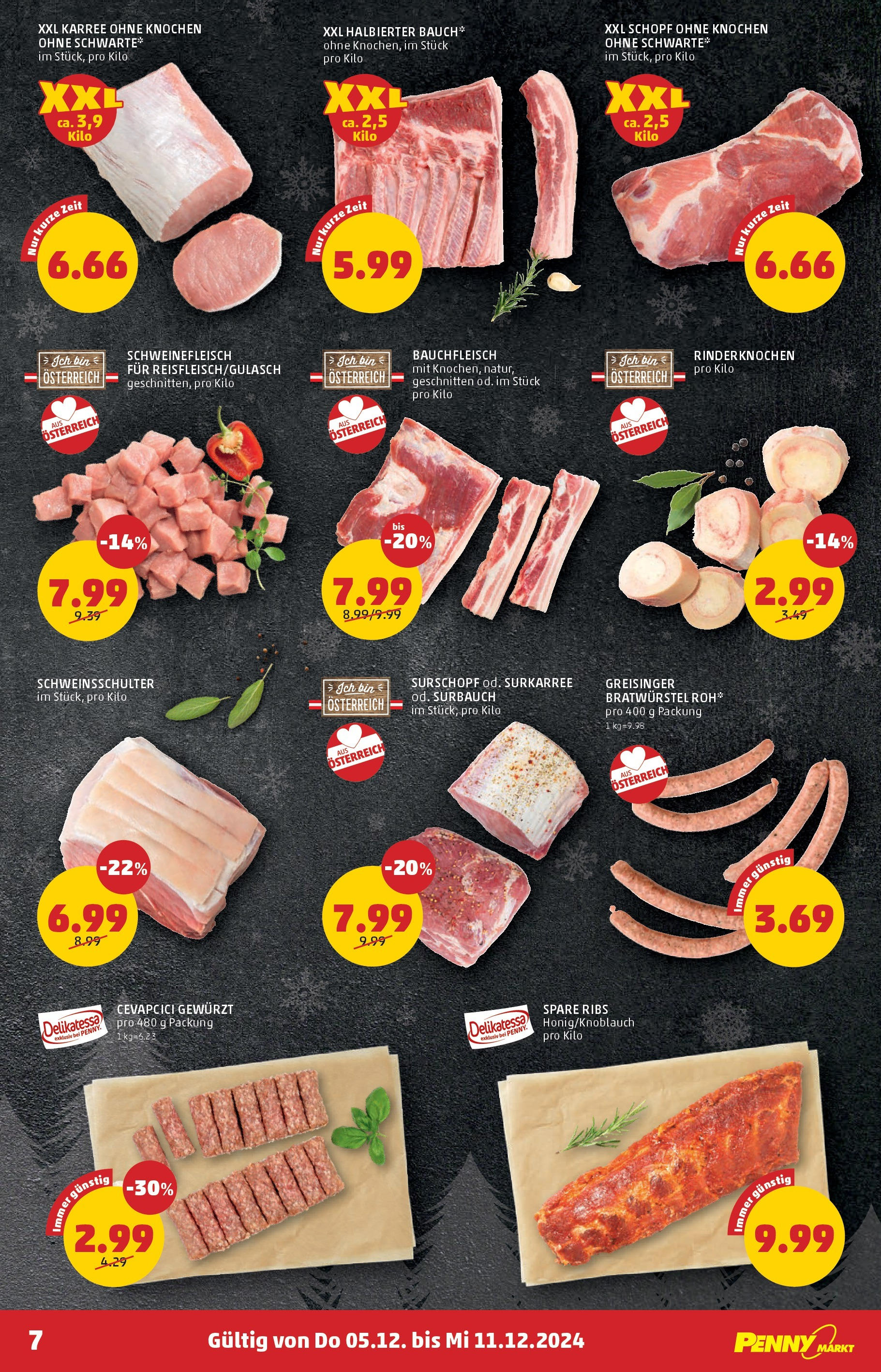 Penny Markt Flugblatt ab (05.12.2024) - Angebote, Prospekt | Seite: 7 | Produkte: Schweinefleisch