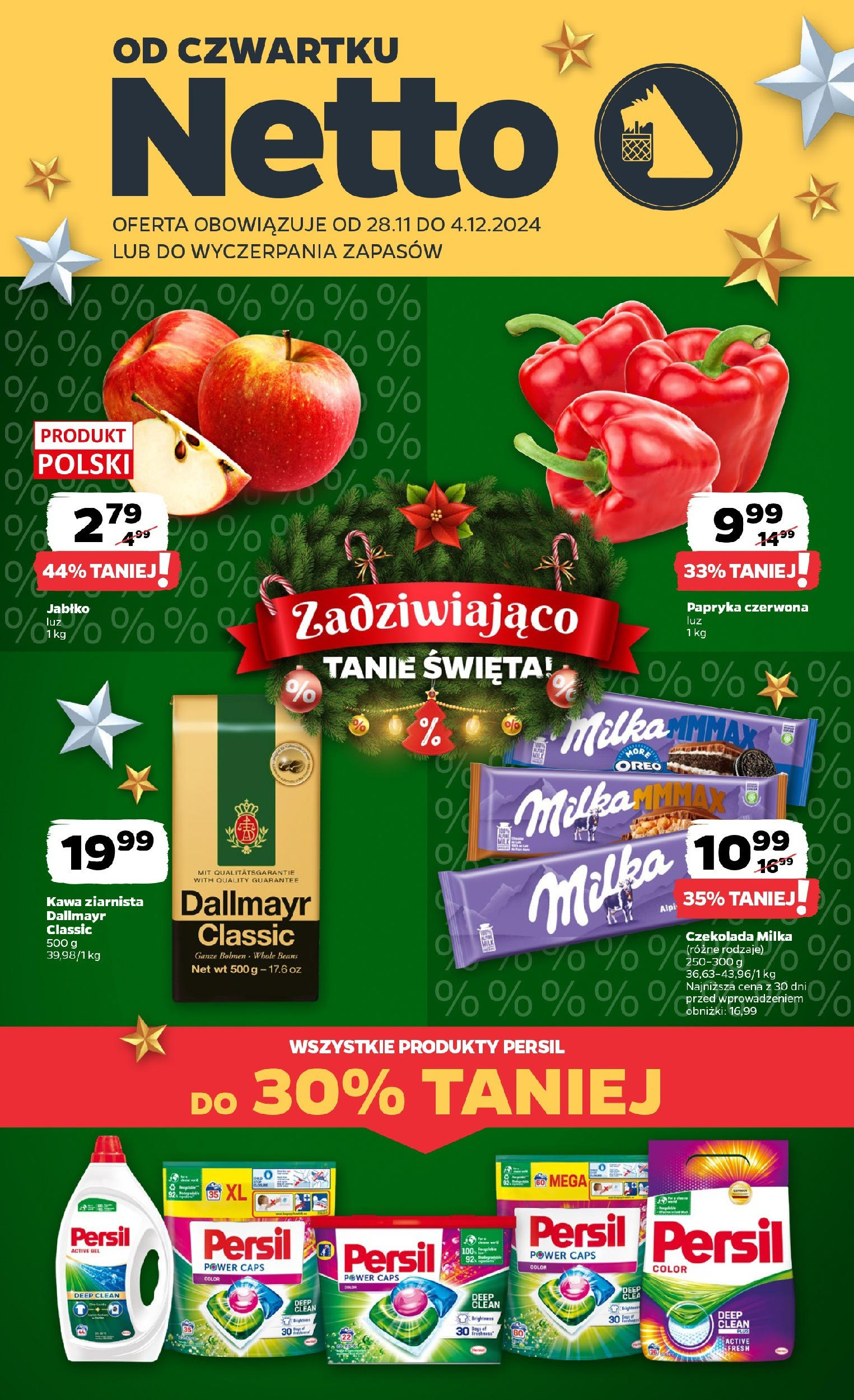 Netto - Netto gazetka T48B do 04.12.2024 od 27.11.2024 - Aktualne promocje | Strona: 1 | Produkty: Persil, Papryka, Milka, Papryka czerwona