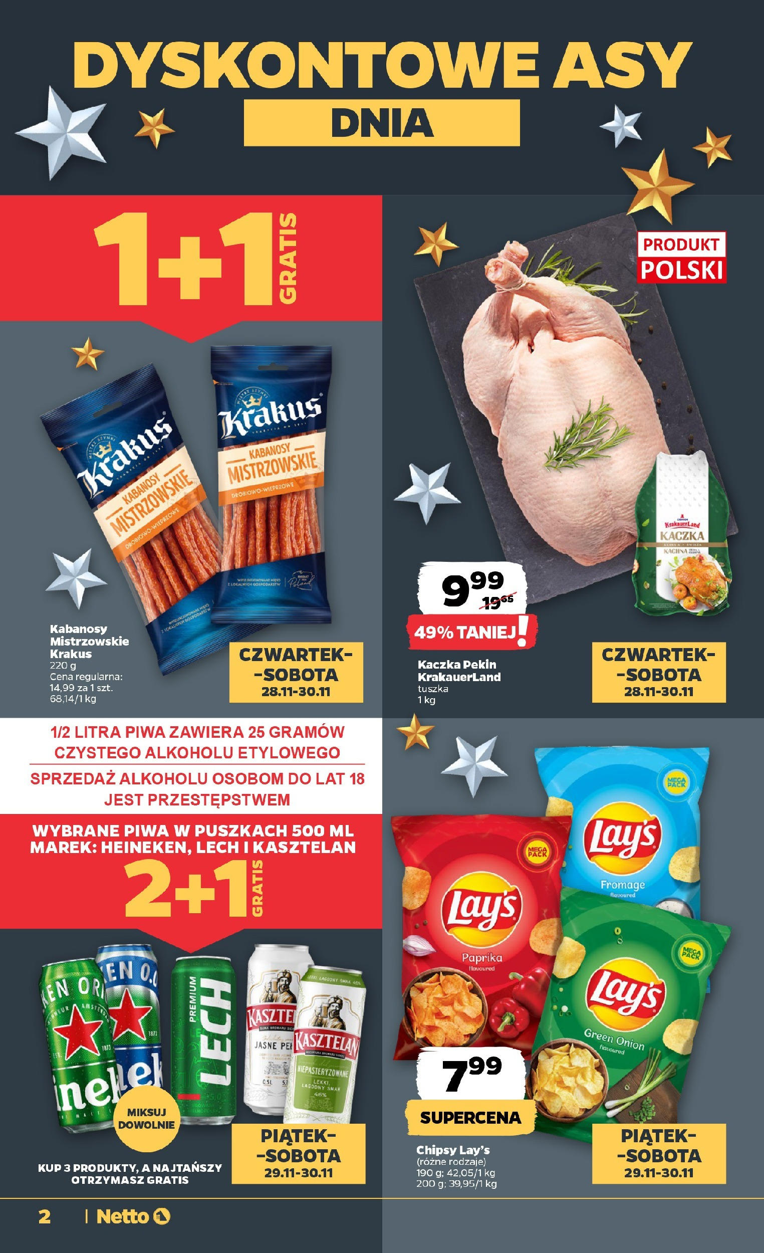 Netto - Netto gazetka T48B do 04.12.2024 od 27.11.2024 - Aktualne promocje | Strona: 2 | Produkty: Chipsy, Kaczka, Kabanosy