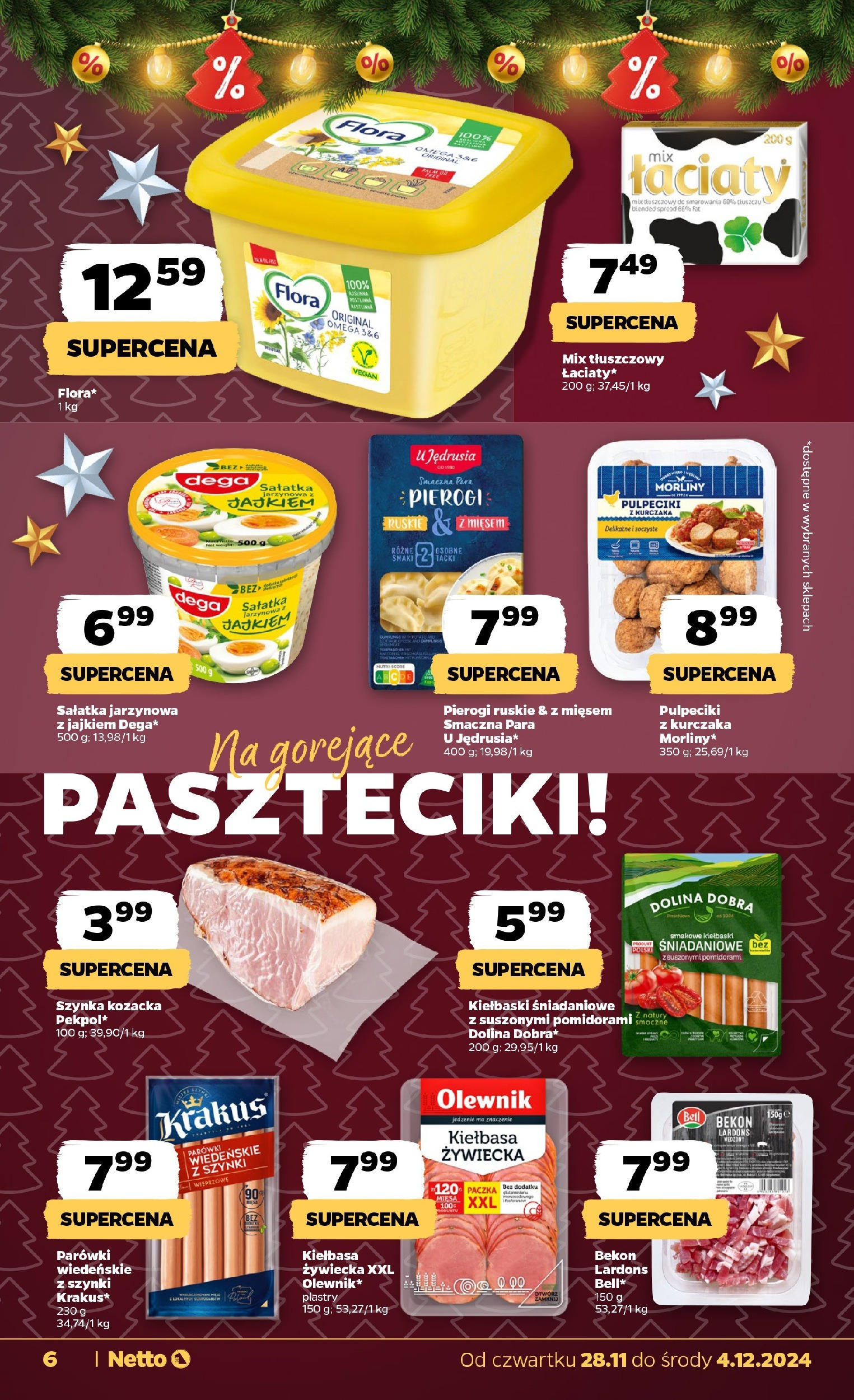 Netto - Netto gazetka T48B do 04.12.2024 od 27.11.2024 - Aktualne promocje | Strona: 6 | Produkty: Kiełbasa, Pierogi, Kiełbaski, Szynka