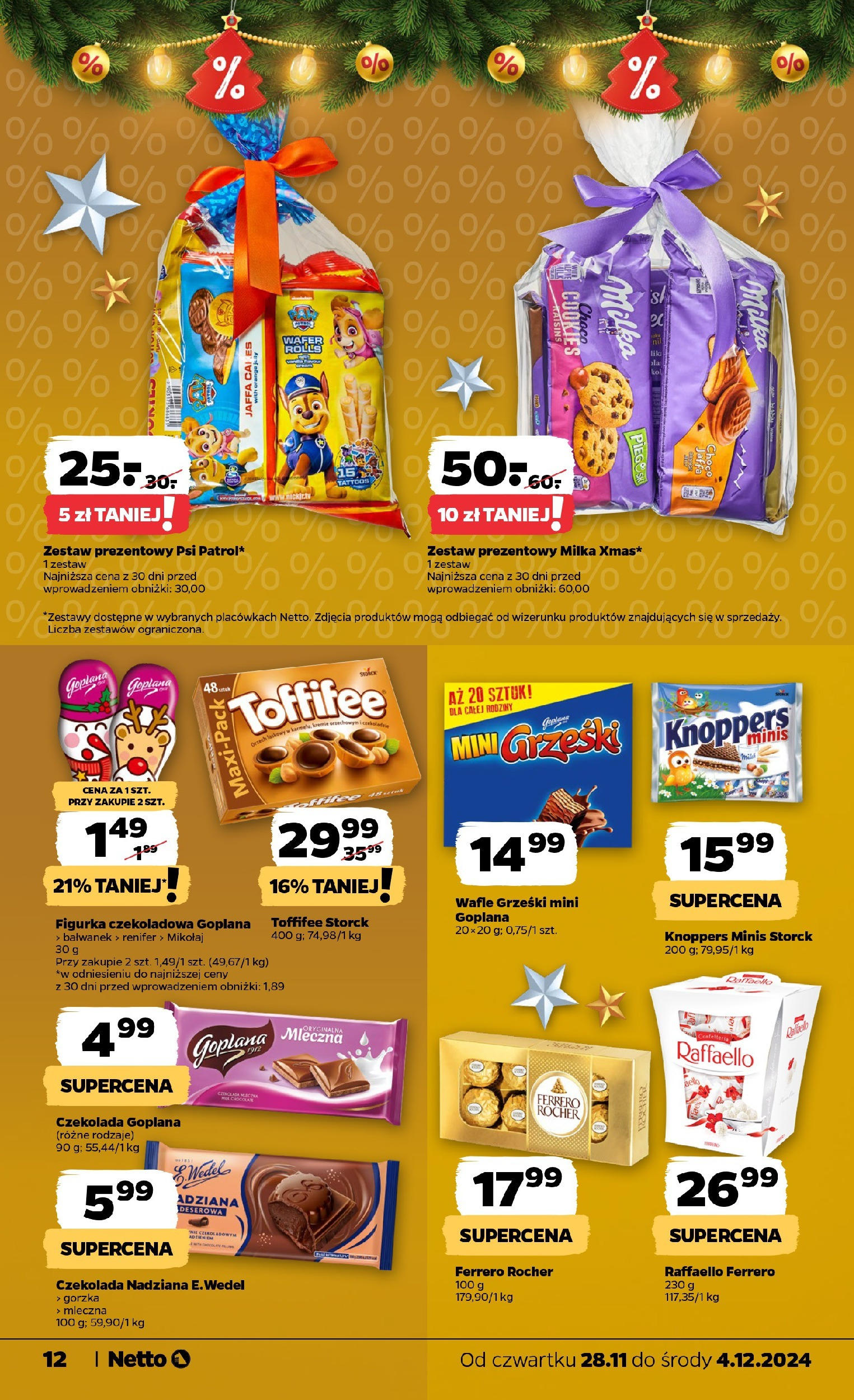 Netto - Netto gazetka T48B do 04.12.2024 od 27.11.2024 - Aktualne promocje | Strona: 12 | Produkty: Knoppers, Czekoladowa, Wafle, Ferrero rocher