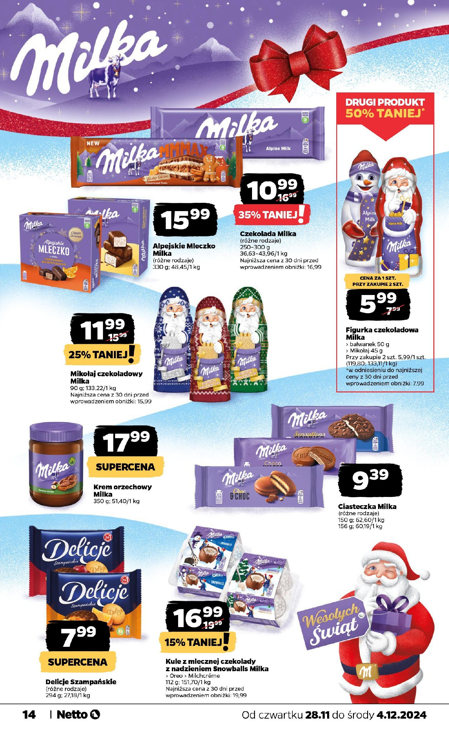 Netto - Netto gazetka T48B do 04.12.2024 od 27.11.2024 - Aktualne promocje | Strona: 14 | Produkty: Czekolady, Krem orzechowy, Krem, Ciasteczka