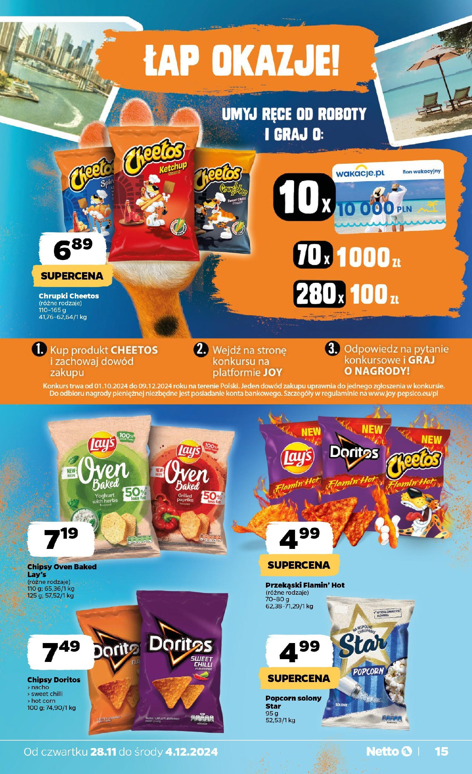 Netto - Netto gazetka T48B do 04.12.2024 od 27.11.2024 - Aktualne promocje | Strona: 15 | Produkty: Chipsy, Chrupki, Doritos, Popcorn