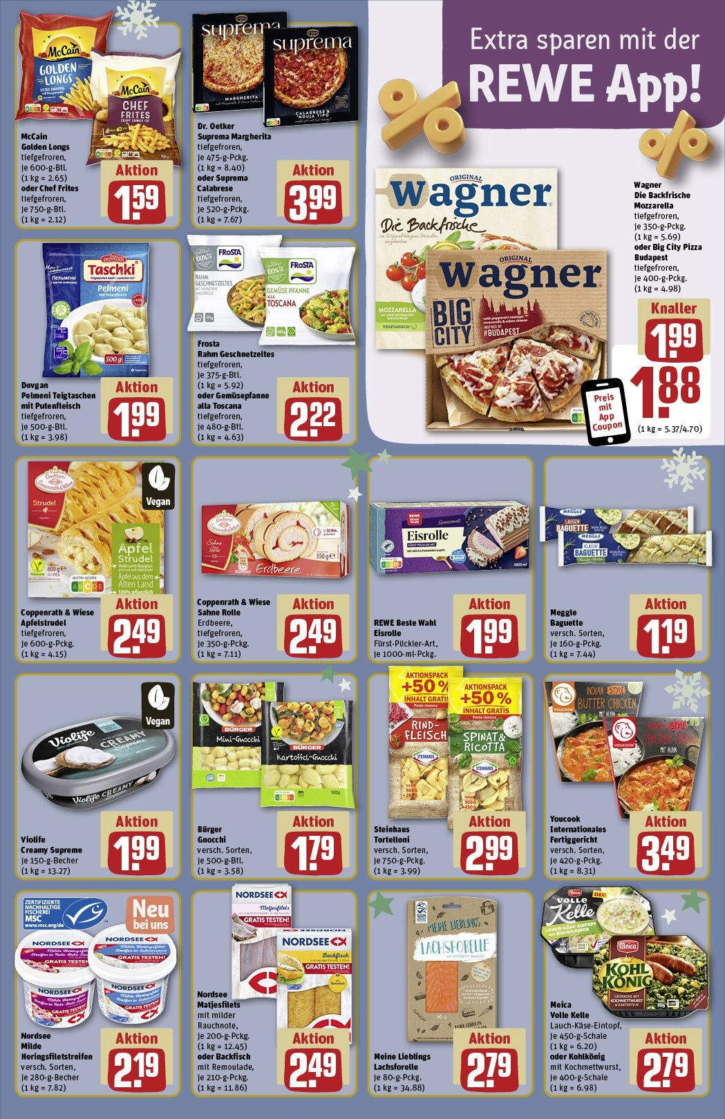 Rewe - Urbach, Marktplatz 2  (ab 02.12.2024) zum Blättern » Angebote | Seite: 11 | Produkte: Butter, Burger, McCain, Pasta