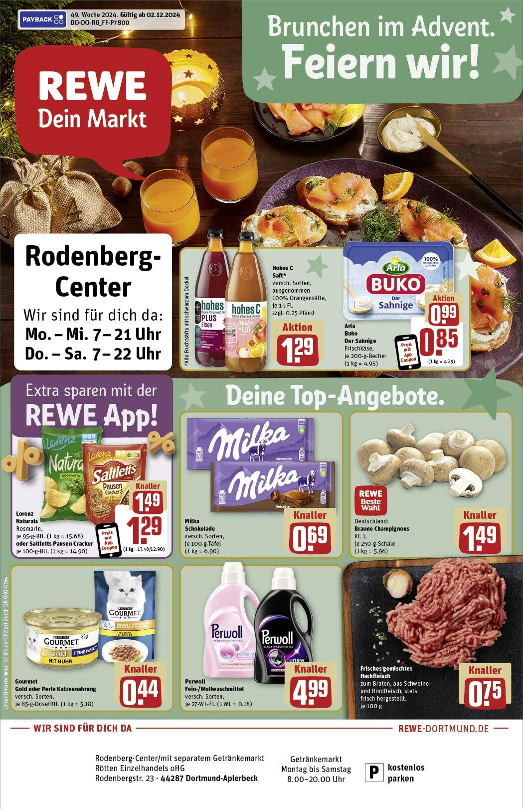 REWE Prospekt ab 02.12.2024 nächste Woche - Dortmund / Aplerbeck, Rodenbergstraße 2