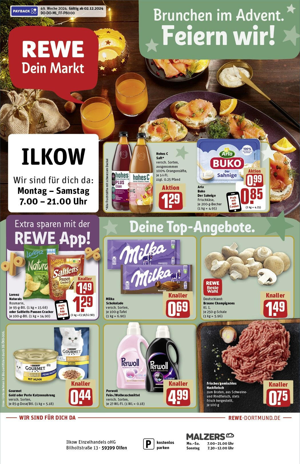 REWE Prospekt ab 02.12.2024 nächste Woche - Olfen, Bilholtstr. 13