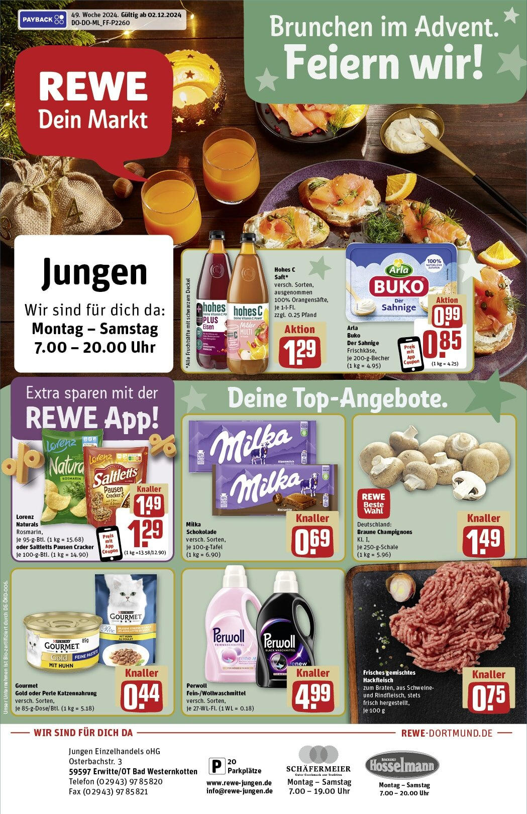 REWE Prospekt ab 02.12.2024 nächste Woche - Erwitte, Osterbachstraße 3