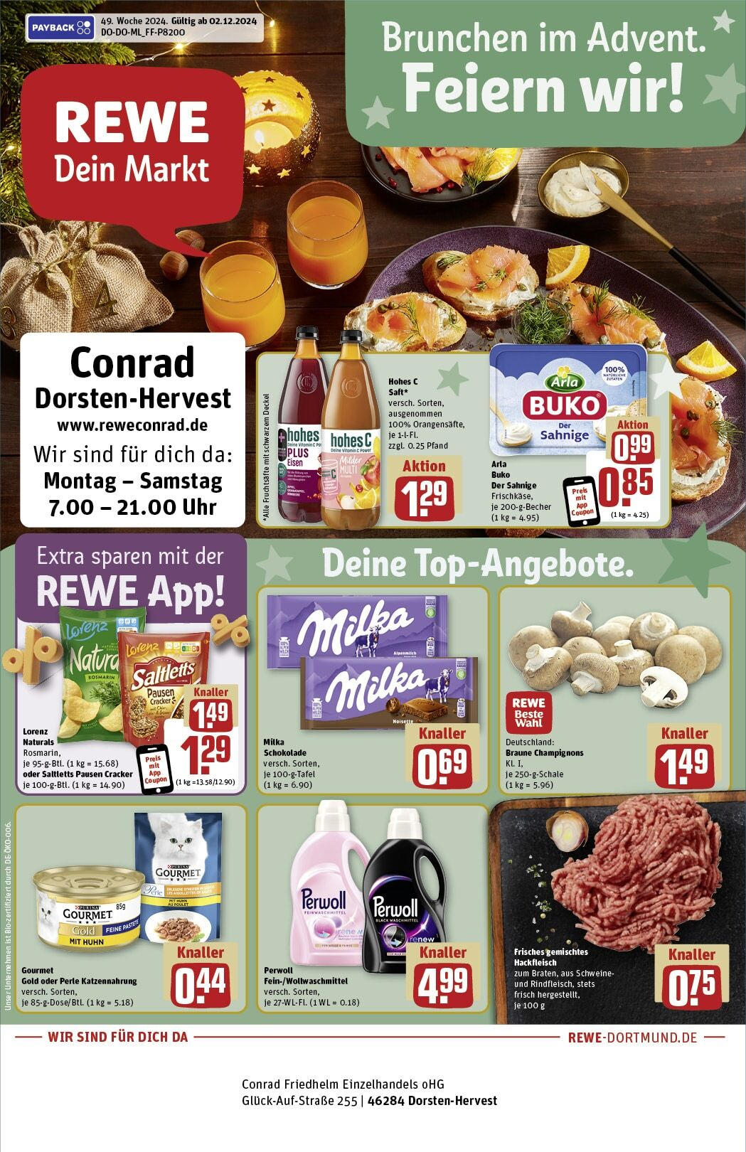 REWE Prospekt ab 02.12.2024 nächste Woche - Dorsten, Glück-Auf-Straße 2