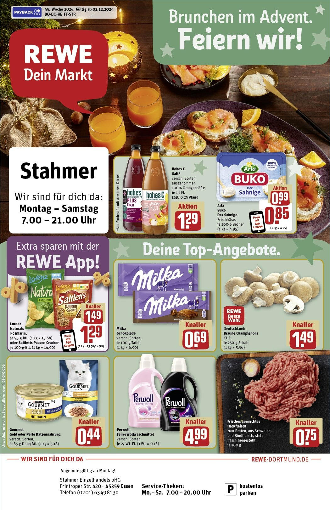 REWE Prospekt ab 02.12.2024 nächste Woche - Essen, Frintroper Straße 420