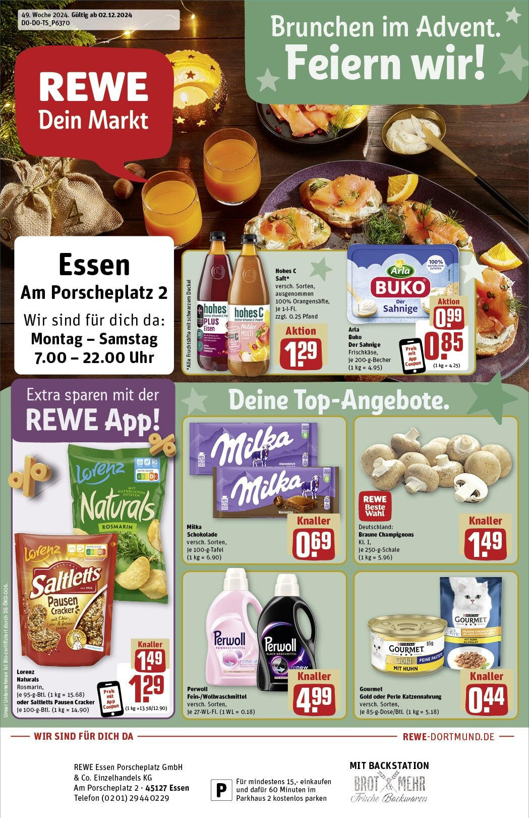 REWE Prospekt ab 02.12.2024 nächste Woche - Essen, Am Porscheplatz 2