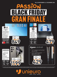 Anteprima dell'opuscolo Black Friday dal negozio Unieuro valido da 28/11/2024