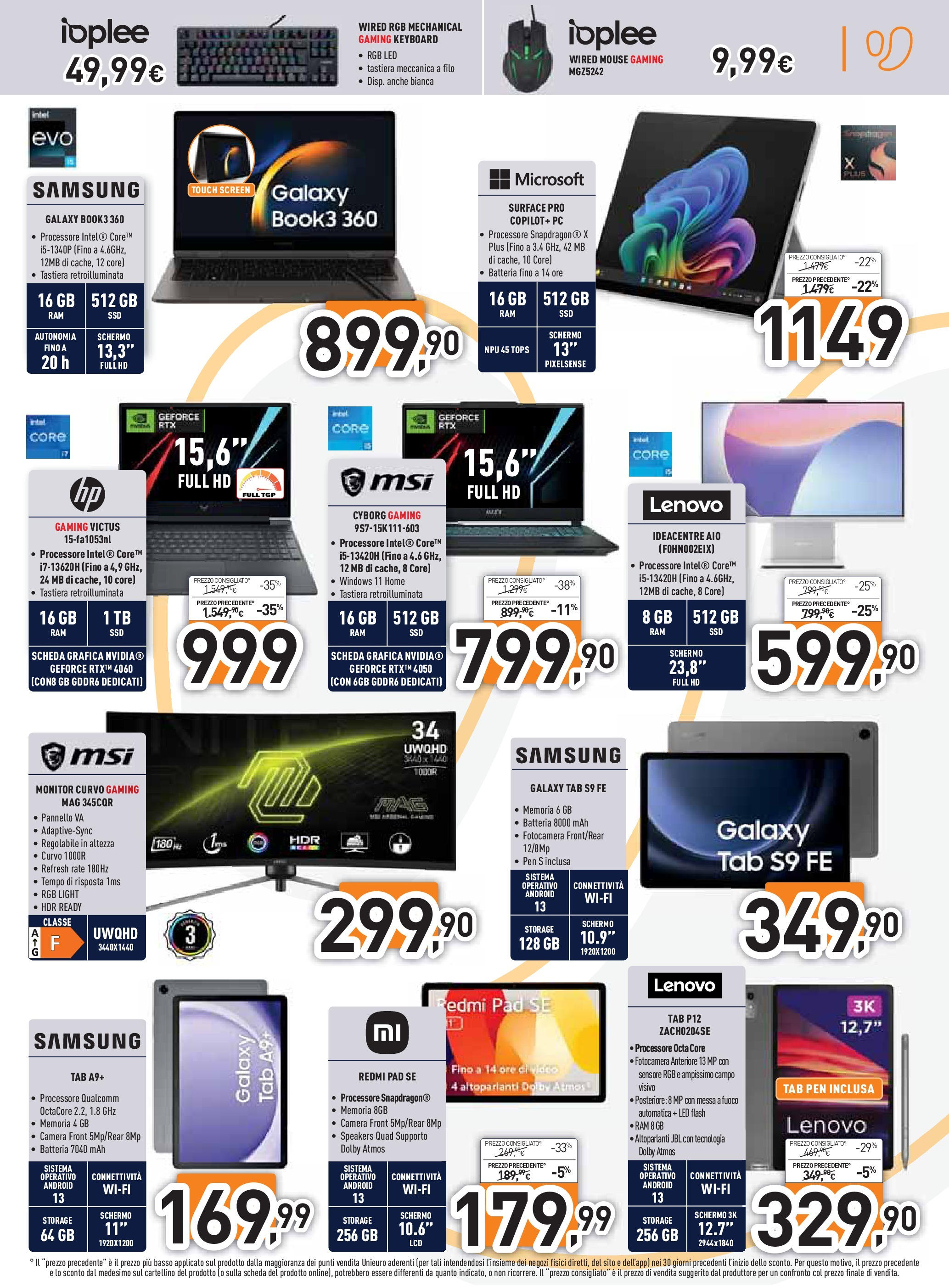 Unieuro BLACK FRIDAY 2024 volantino dal 28/11 ⏳ | Pagina: 11 | Prodotti: Samsung Galaxy, PC, Fotocamera, Samsung