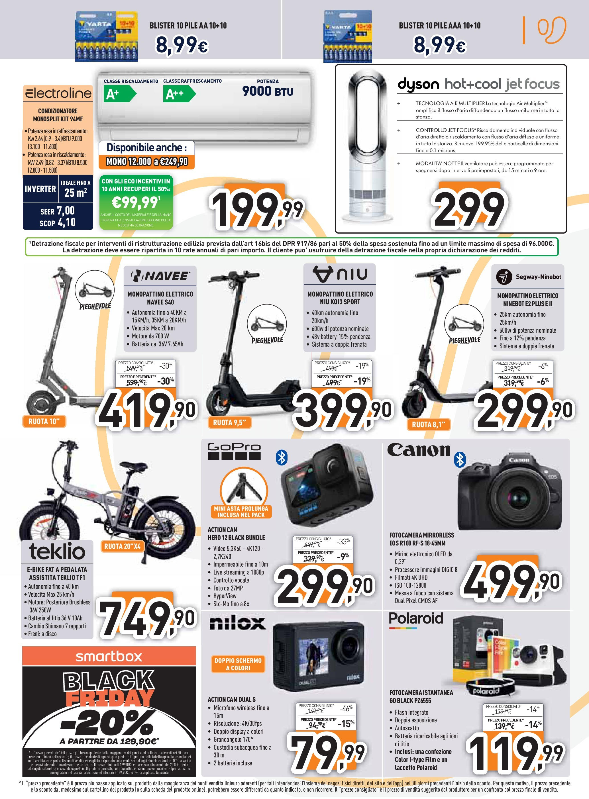 Unieuro BLACK FRIDAY 2024 volantino dal 28/11 ⏳ | Pagina: 19 | Prodotti: Fotocamera istantanea, Disco, Condizionatore, Batteria