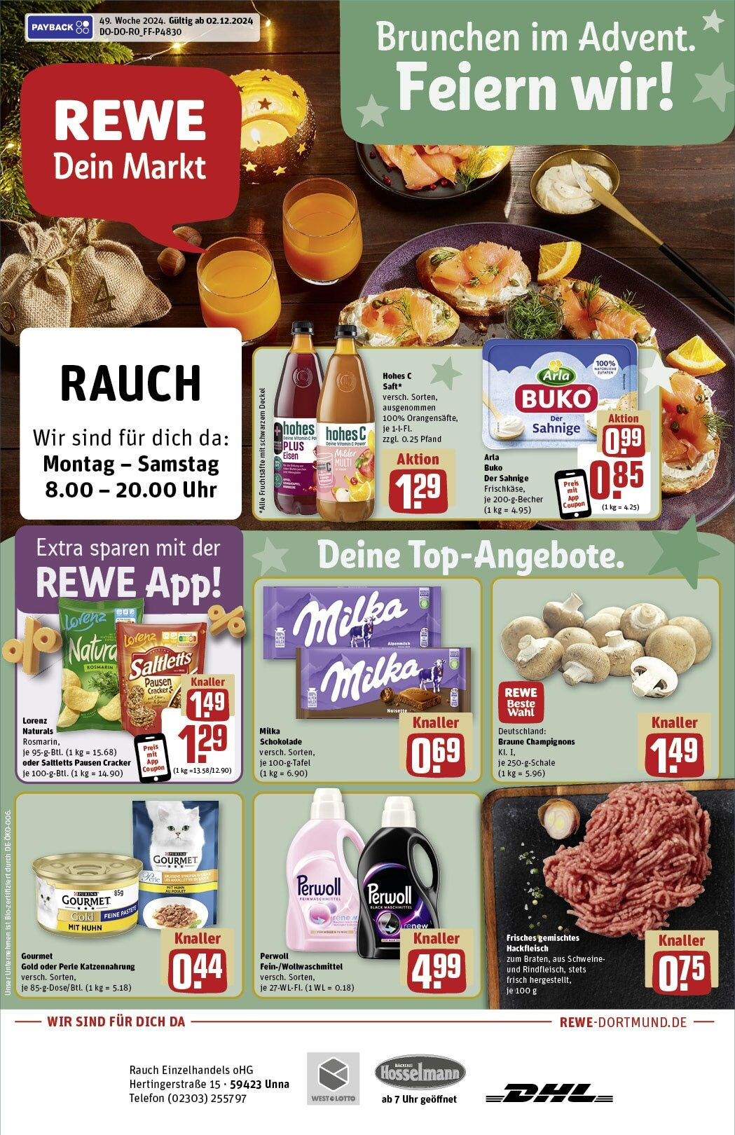 REWE Prospekt ab 02.12.2024 nächste Woche - Unna, Hertingerstraße 1