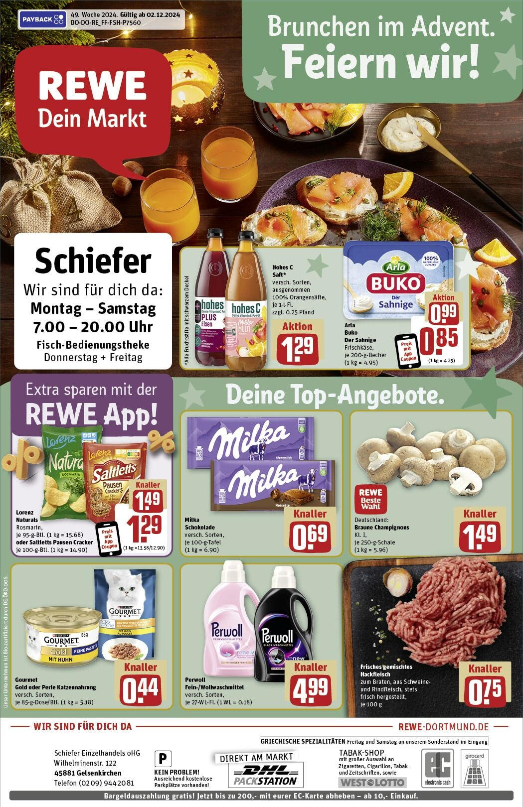 REWE Prospekt ab 02.12.2024 nächste Woche - Gelsenkirchen, Wilhelminenstr. 122