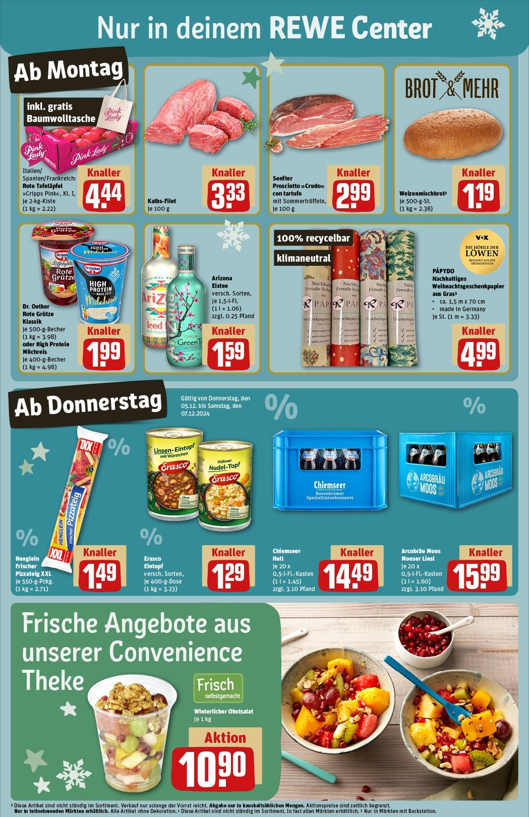 Rewe - Pegnitz, Nürnberger Straße, e 20 (ab 02.12.2024) zum Blättern » Angebote | Seite: 3 | Produkte: Theke, Brot, Erasco