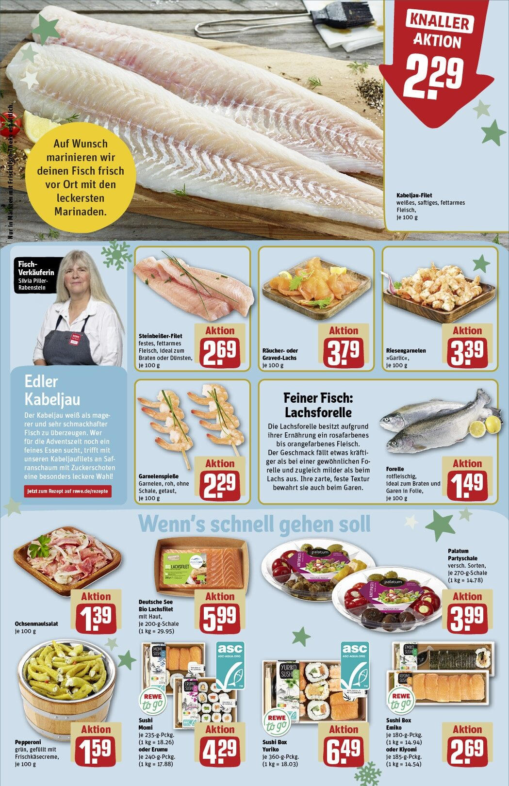 Rewe - Pegnitz, Nürnberger Straße, e 20 (ab 02.12.2024) zum Blättern » Angebote | Seite: 7 | Produkte: Box, Fisch, Lachs