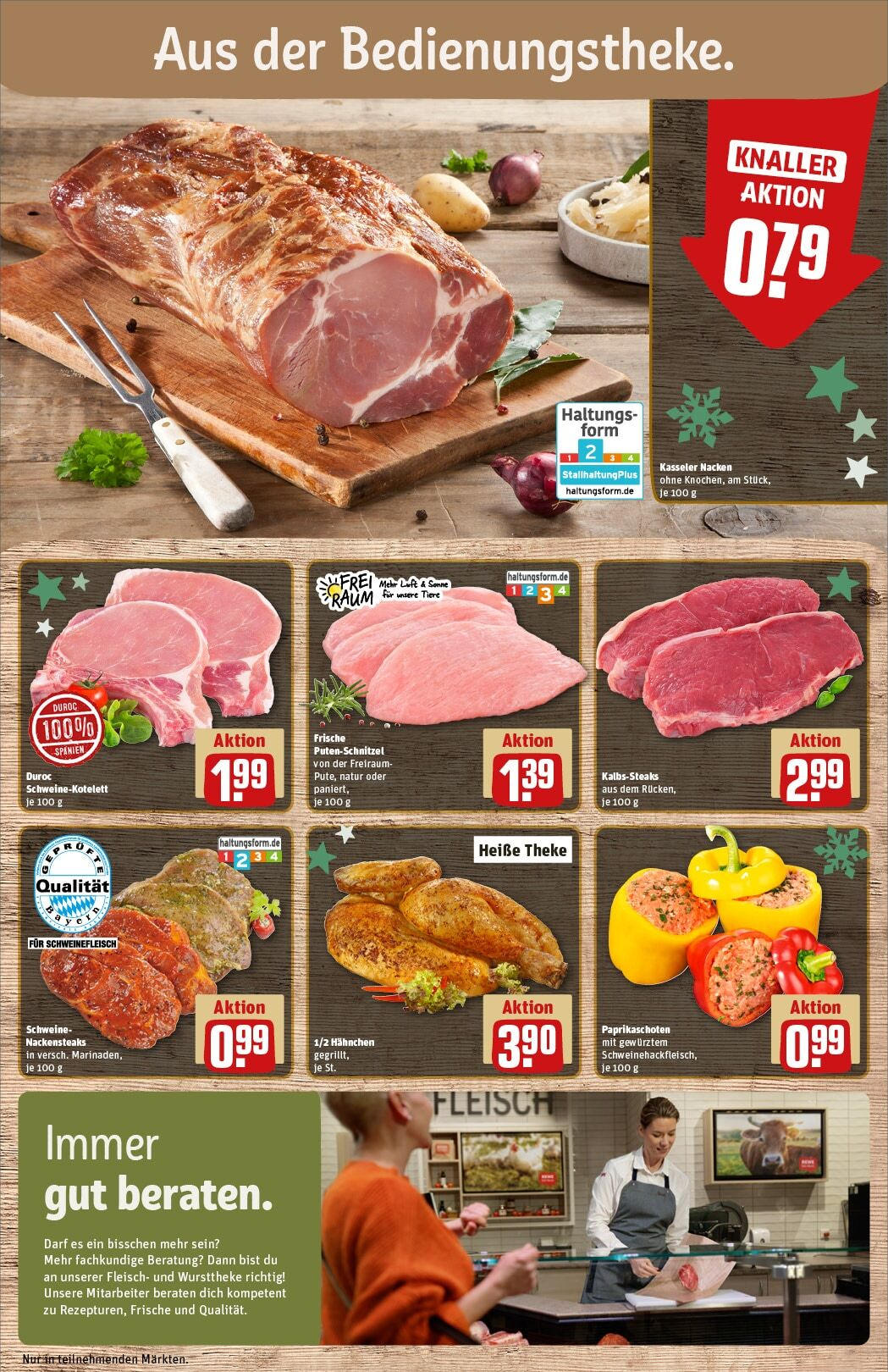 Rewe - Pegnitz, Nürnberger Straße, e 20 (ab 02.12.2024) zum Blättern » Angebote | Seite: 10 | Produkte: Nackensteaks, Putenschnitzel, Schweinefleisch, Fleisch