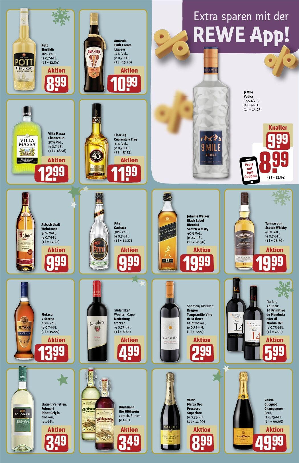 Rewe - Pegnitz, Nürnberger Straße, e 20 (ab 02.12.2024) zum Blättern » Angebote | Seite: 19 | Produkte: Whisky, Metaxa, Limoncello, Vodka