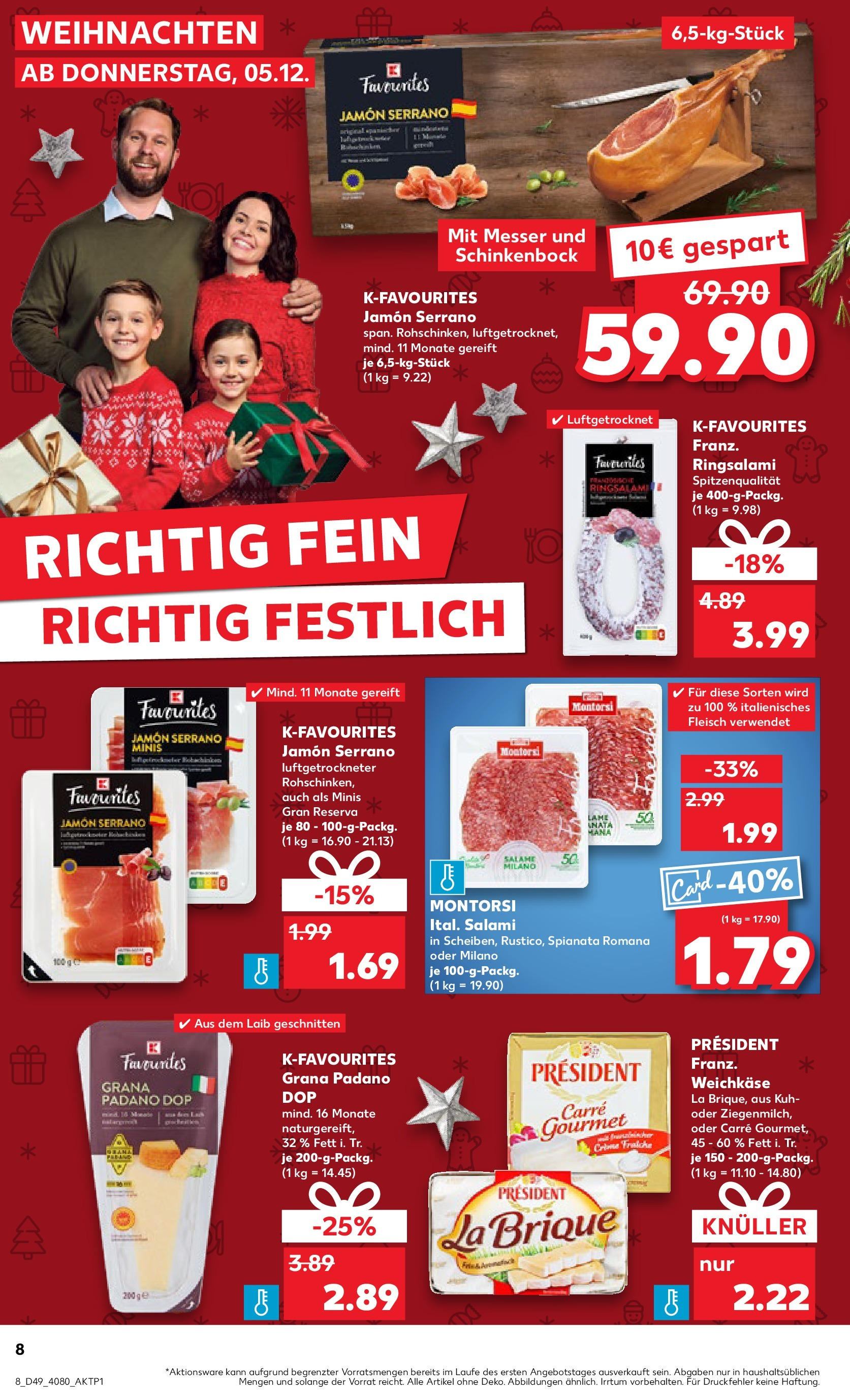 Kaufland - Bietigheim-Bissingen  (ab 05.12.2024) » Angebote Online zum Blättern | Seite: 8 | Produkte: Creme, Salami, Fleisch