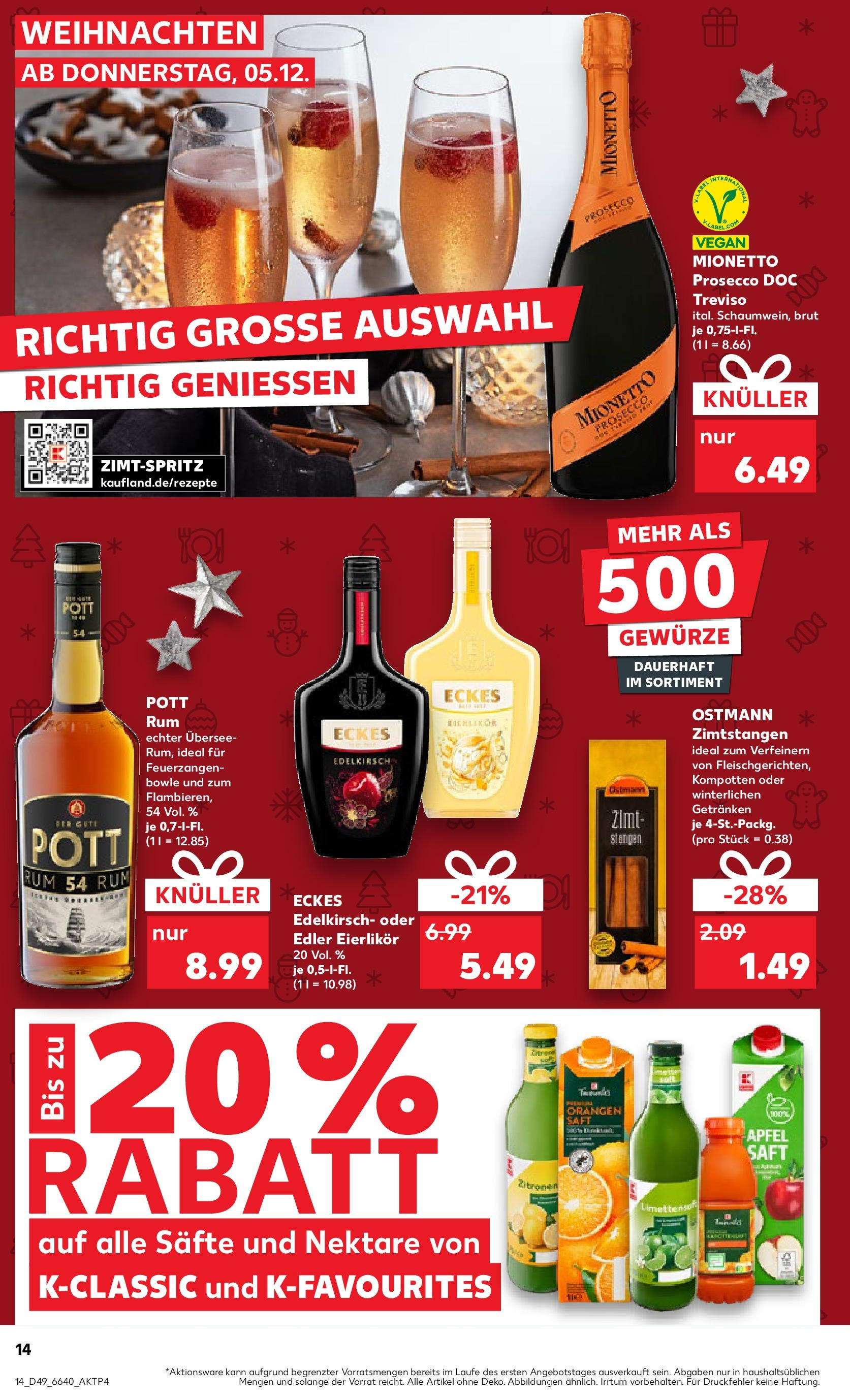 Kaufland - München, Ollenhauerstraße 4  (ab 05.12.2024) » Angebote Online zum Blättern | Seite: 14 | Produkte: Äpfel, Orangen, Gewürze, Saft