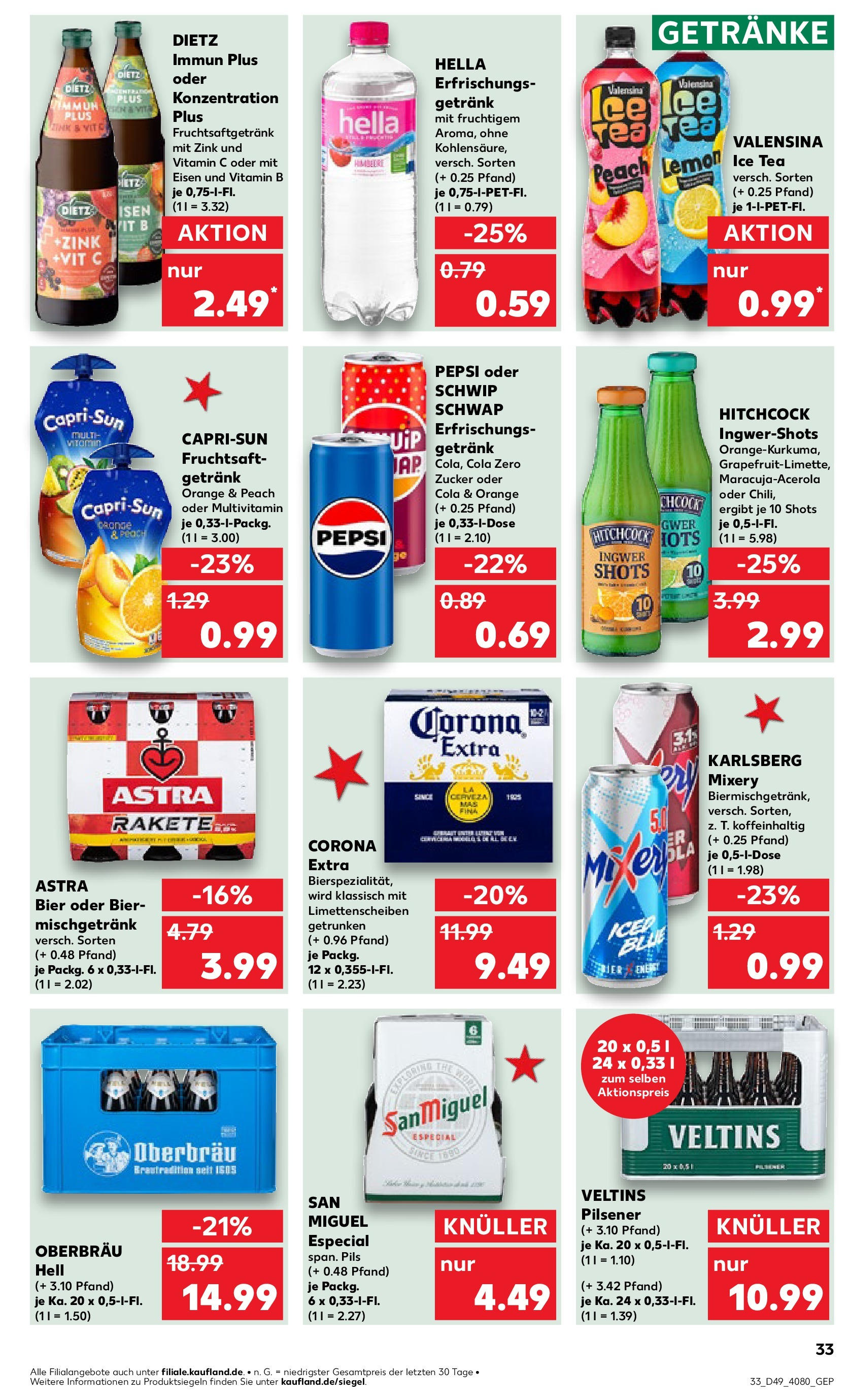 Kaufland - Bietigheim-Bissingen  (ab 05.12.2024) » Angebote Online zum Blättern | Seite: 33 | Produkte: Valensina, Zucker, Hella, Mixery