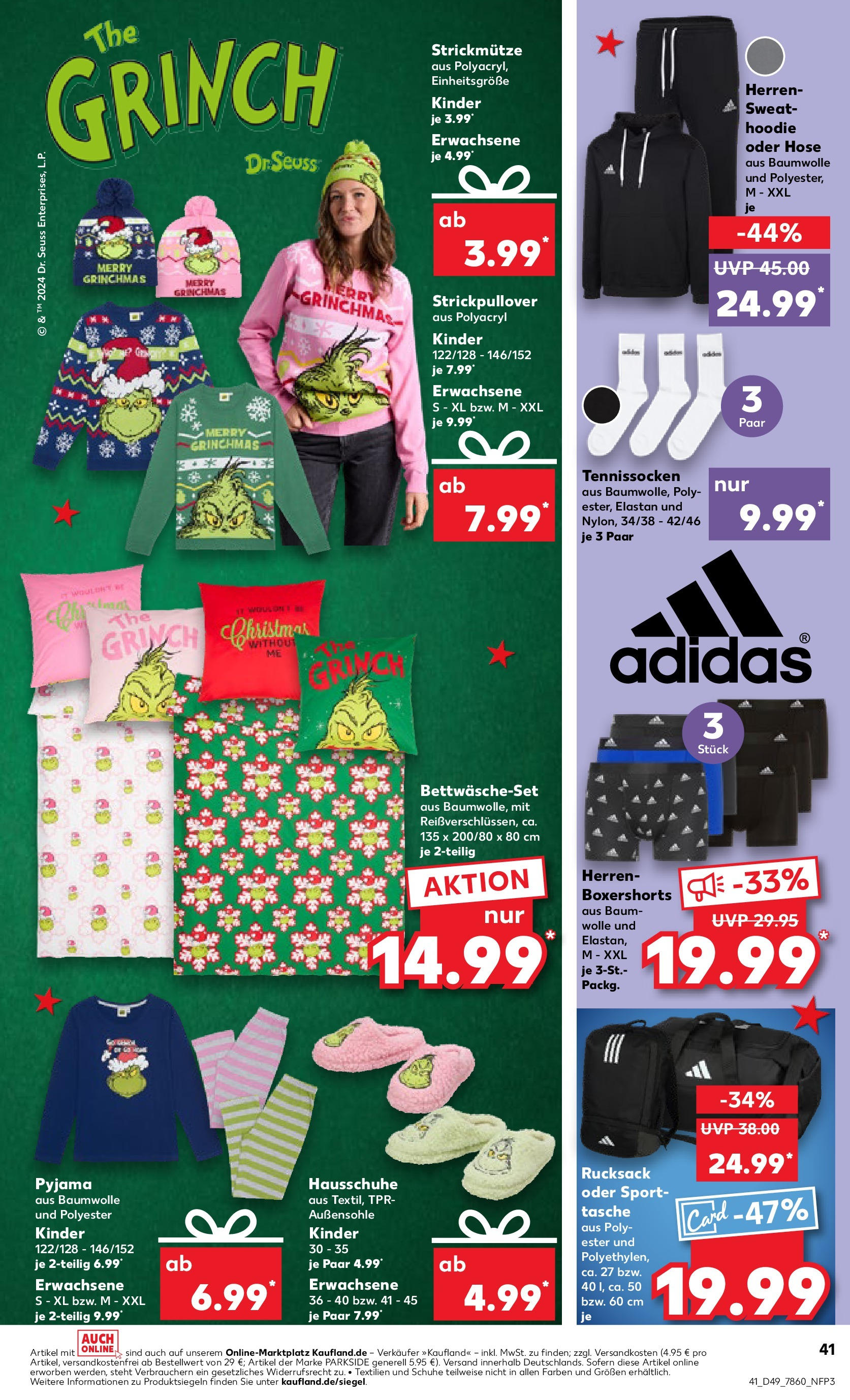 Kaufland - München, Ollenhauerstraße 4  (ab 05.12.2024) » Angebote Online zum Blättern | Seite: 41 | Produkte: Tasche, Hoodie, Hose, Pyjama