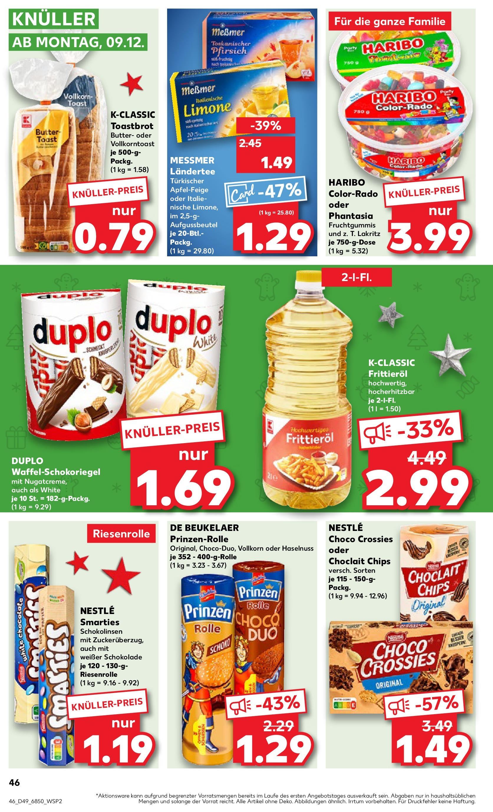 Kaufland - München, Ollenhauerstraße 4  (ab 05.12.2024) » Angebote Online zum Blättern | Seite: 46 | Produkte: Schokolade, Messmer, Toastbrot, Radio