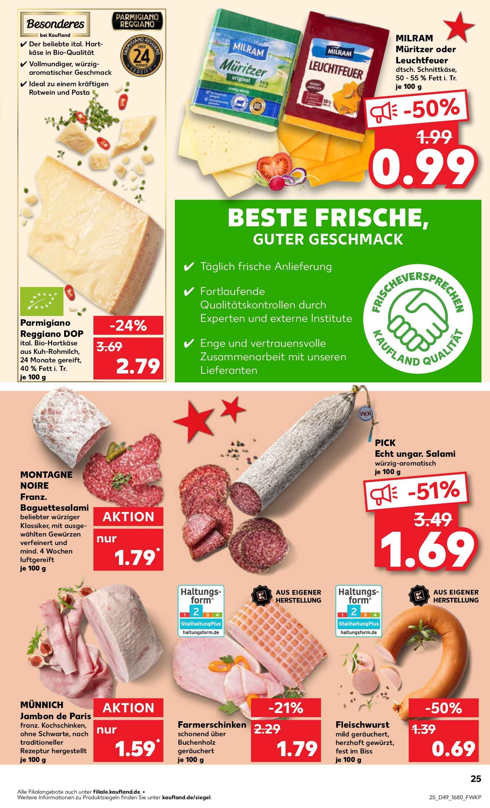 Kaufland - Bretten, Diedelsheimer Höhe 6  (ab 05.12.2024) » Angebote Online zum Blättern | Seite: 25 | Produkte: Käse, Soße, Salami, Salat