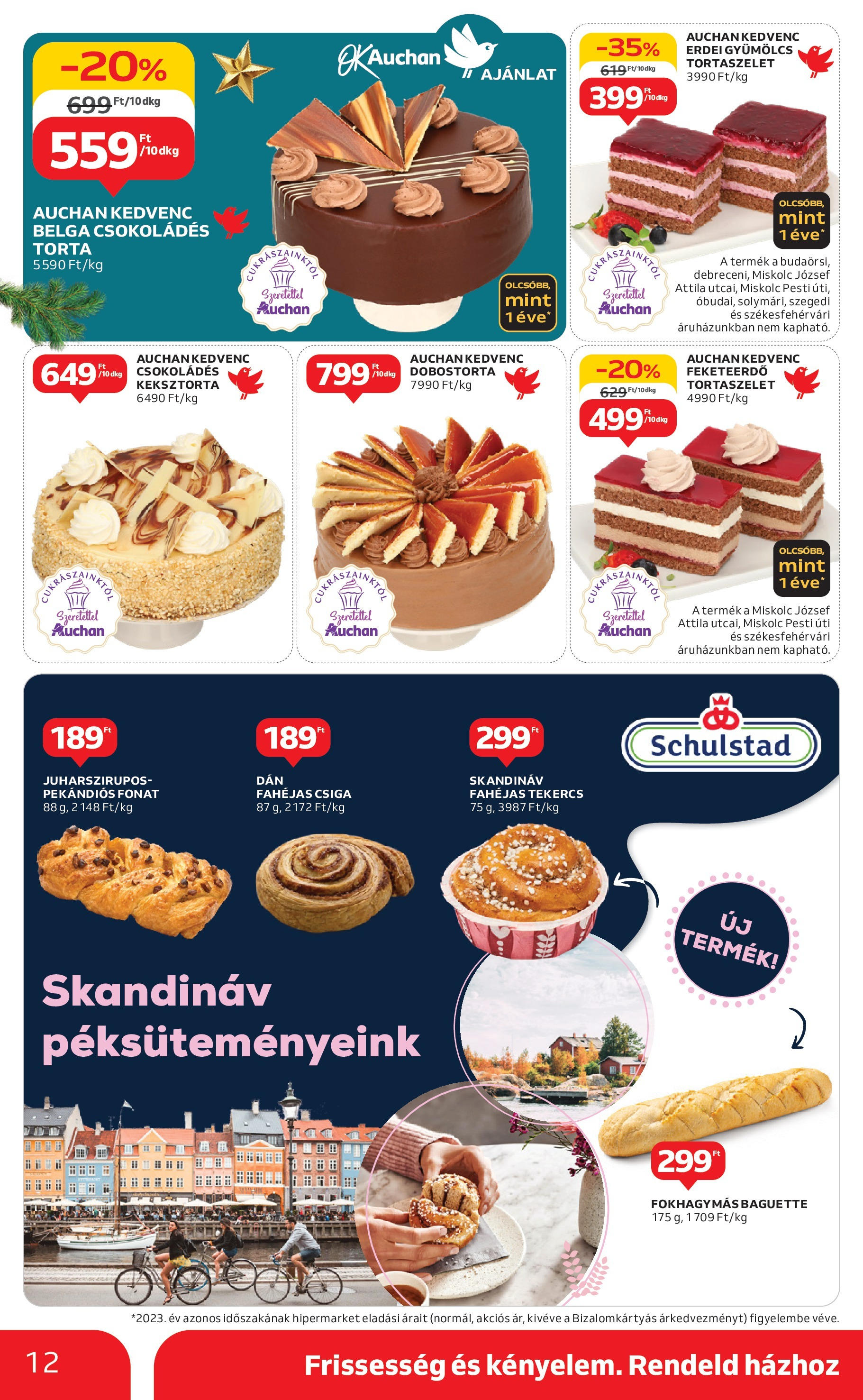 Auchan Akciós újság - 2024.11.28. -tól/töl > akció, lapozható szórólap 🛍️ | Oldal: 12 | Termékek: Torta, Gyümölcs