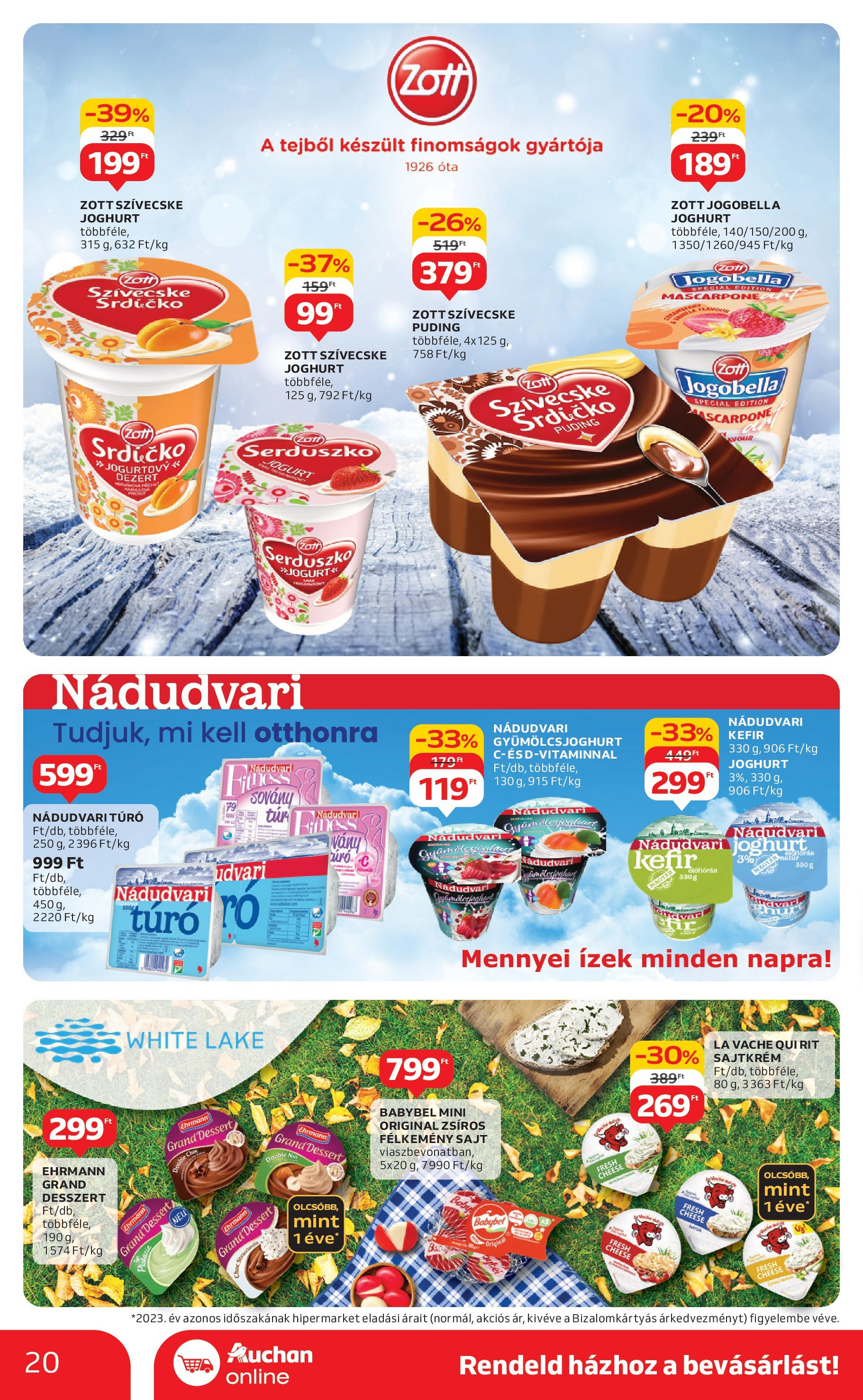 Auchan Akciós újság - 2024.11.28. -tól/töl > akció, lapozható szórólap 🛍️ | Oldal: 20 | Termékek: Puding, Kefir, Joghurt, Túró