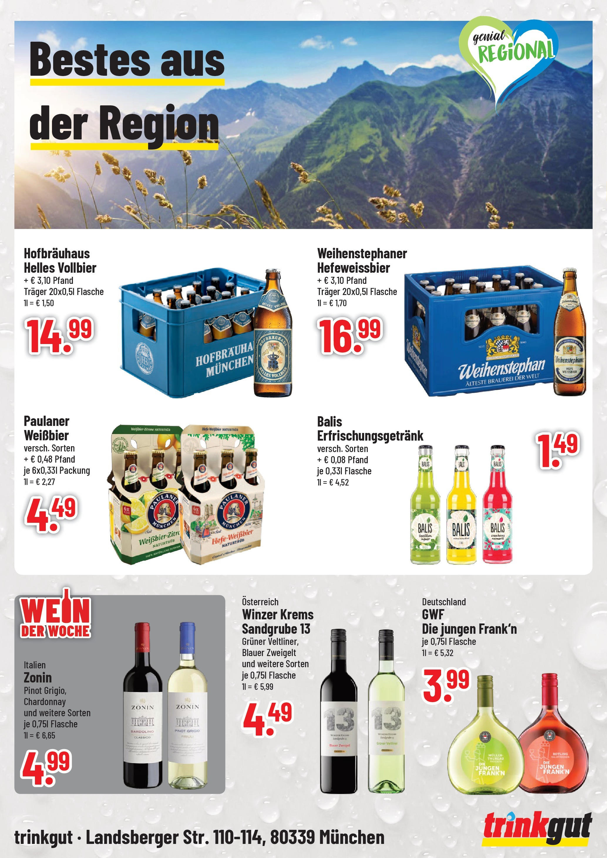 Trinkgut - München, Landsberger Straße 1  (ab 01.12.2024) » Angebote online | Seite: 4 | Produkte: Weißbier, Zitrone, Wein, Paulaner