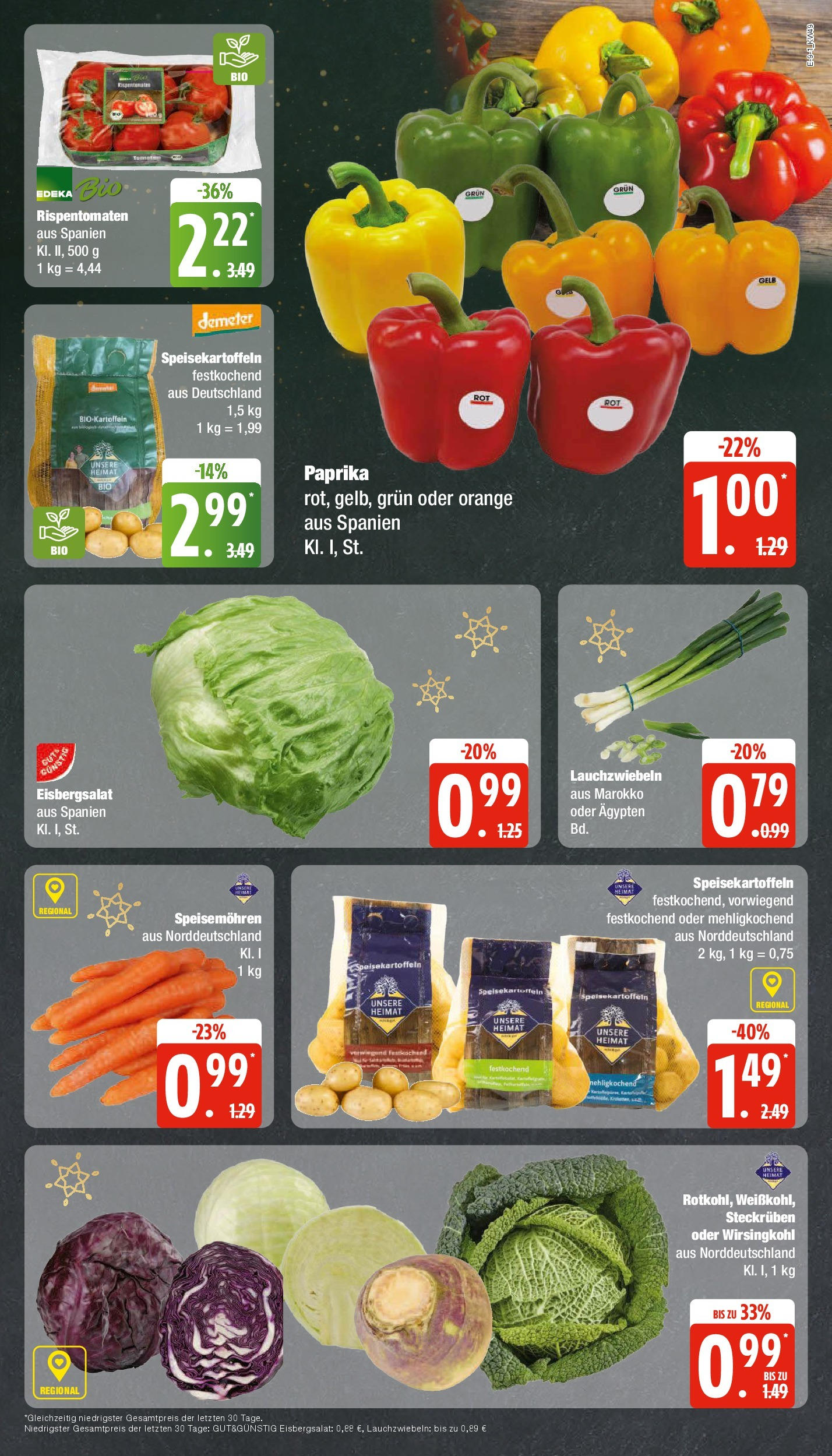 Edeka - Hamburg, Krohnstieg 41-43  (ab 01.12.2024) » Angebote Online | Seite: 9 | Produkte: Eisbergsalat, Paprika