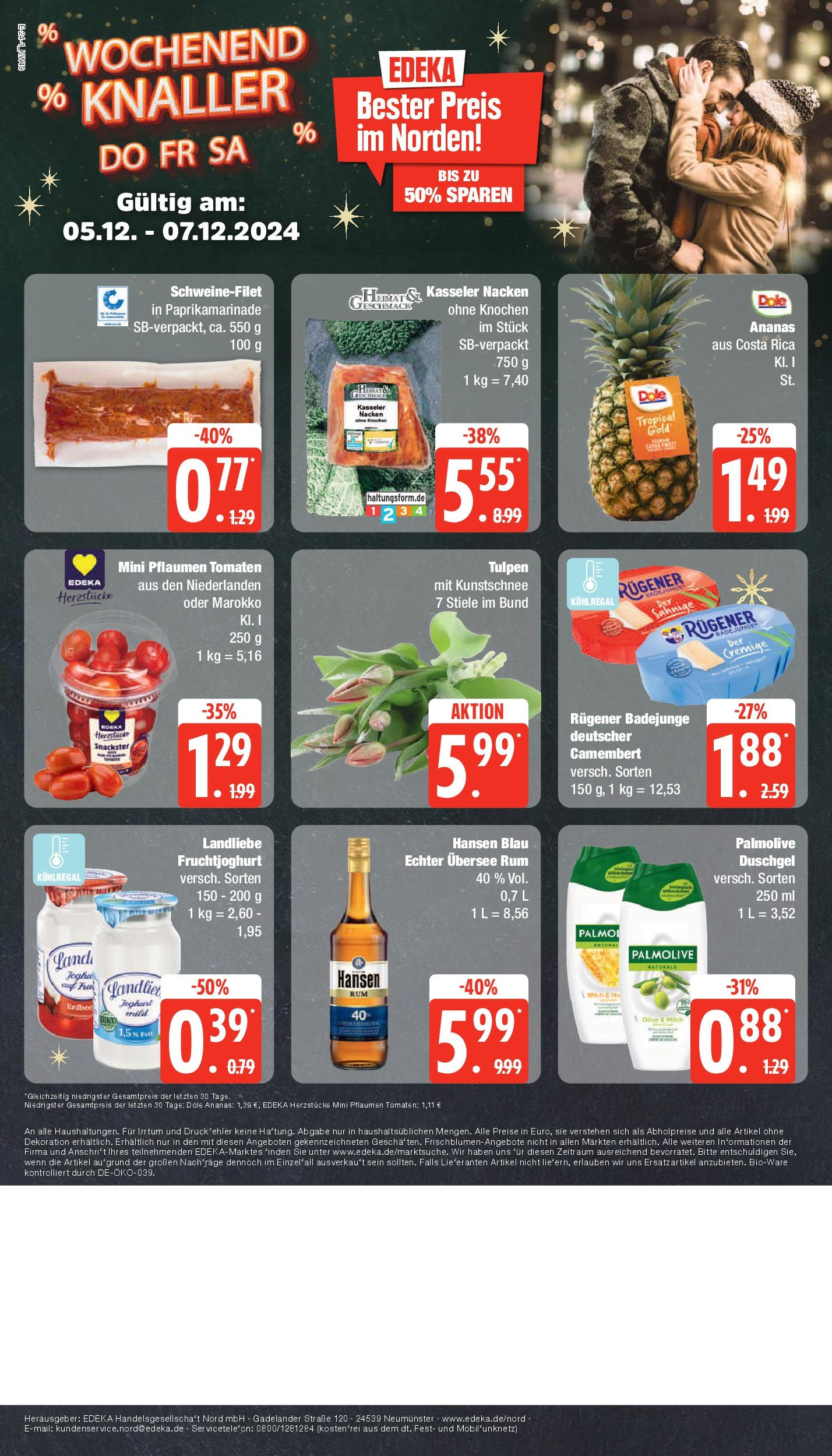 Edeka - Bad Schwartau, Eutiner Ring 1 (ab 01.12.2024) » Angebote Online | Seite: 24 | Produkte: Pflaumen, Milch, Tomaten, Duschgel