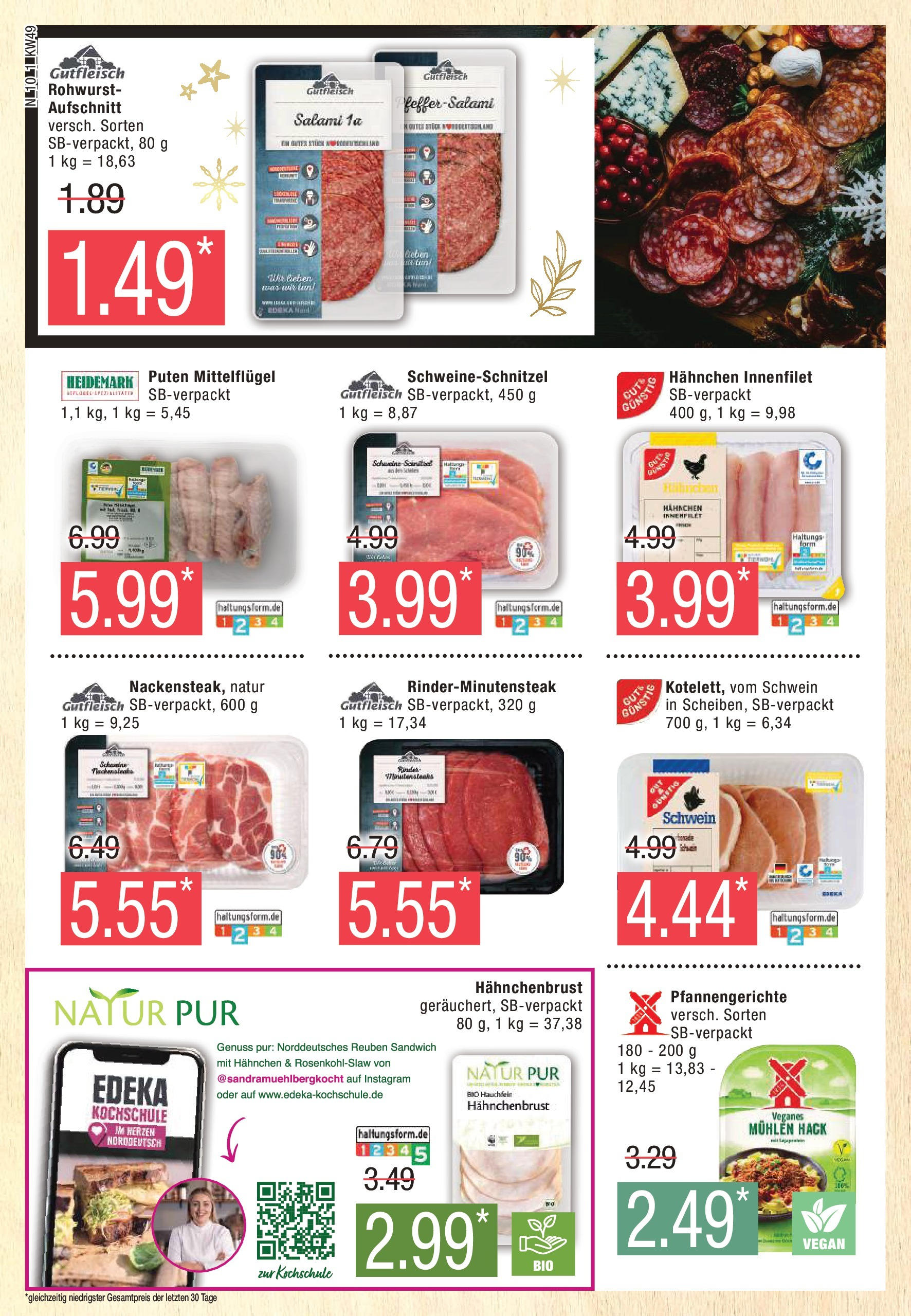 Marktkauf - Marktkauf: Wochenangebote (ab 01.12.2024) » Angebote online | Seite: 10 | Produkte: Hahnchen, Schnitzel, Salami, Hahnchenbrust