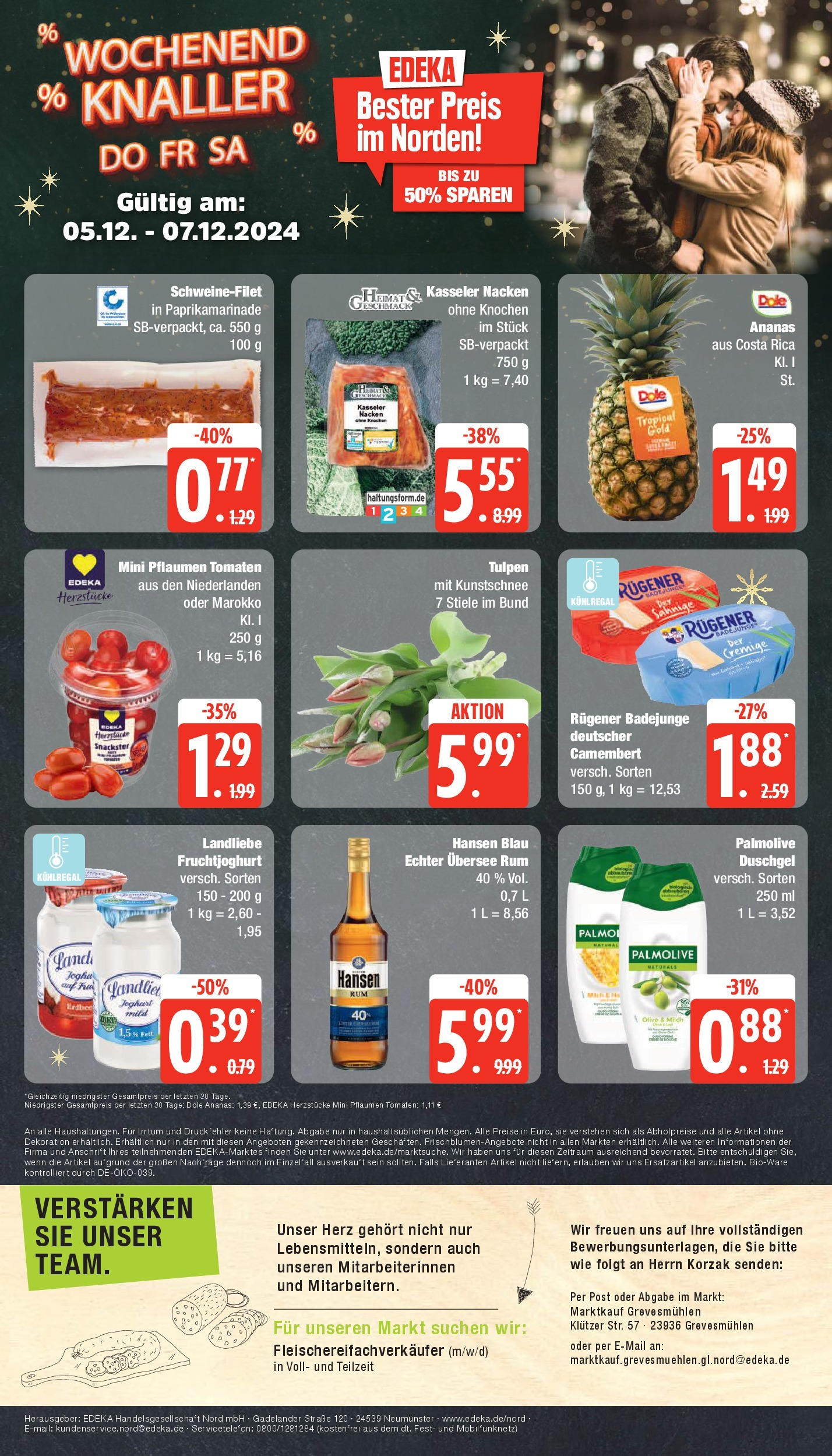 Marktkauf - Grevesmühlen, Klützer Straße 57  (ab 02.12.2024) » Angebote online | Seite: 24 | Produkte: Pflaumen, Milch, Tomaten, Kasseler nacken