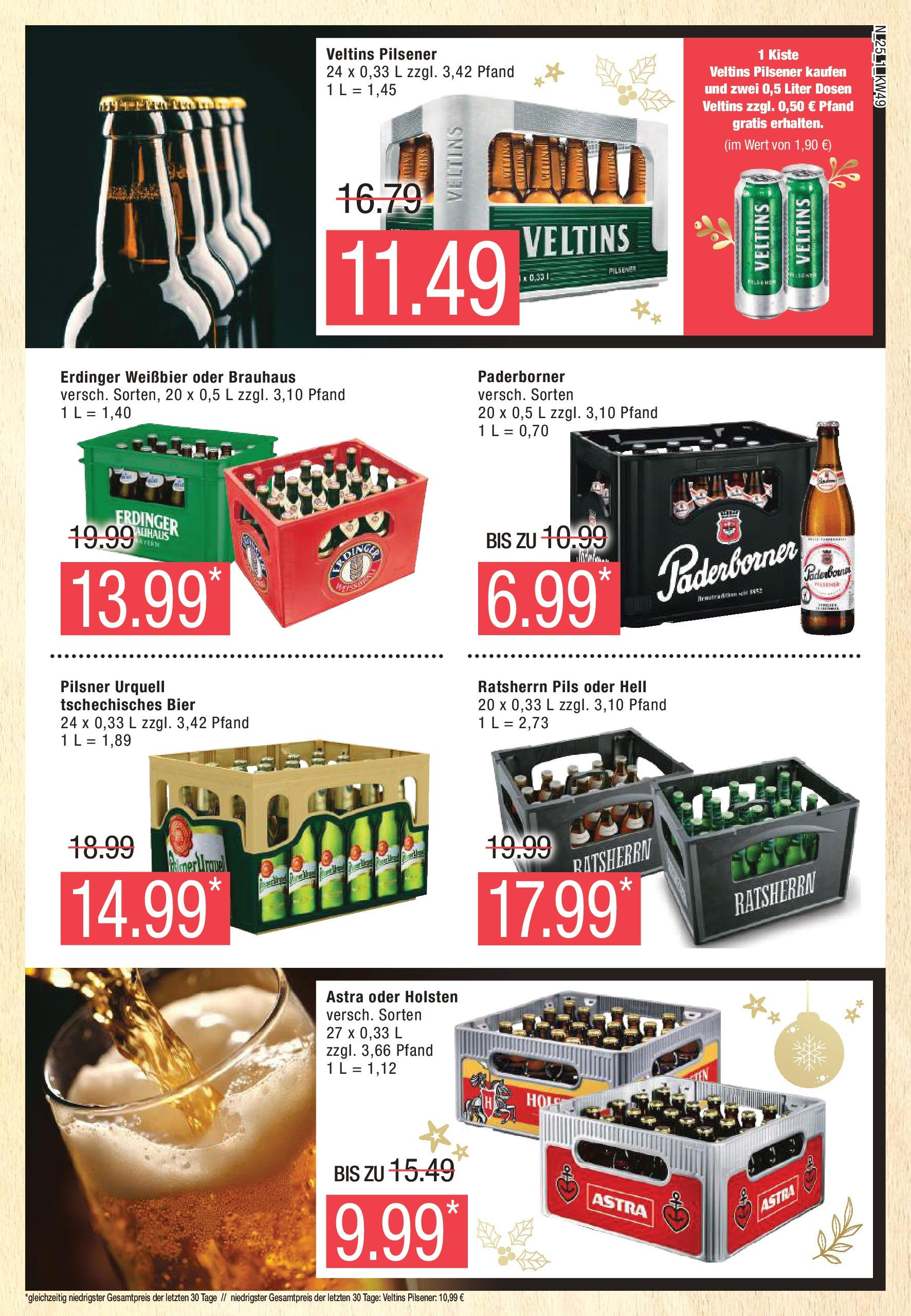 Marktkauf - Marktkauf: Wochenangebote (ab 01.12.2024) » Angebote online | Seite: 25 | Produkte: Erdinger, Bier, Astra, Veltins