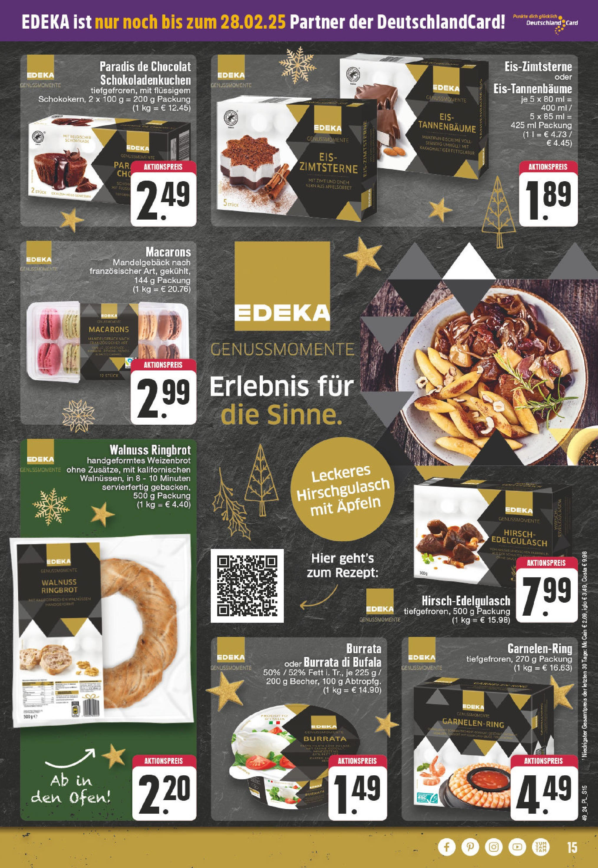 E center Prospekt Voerde, Friedrichsfelder Straße 30 (ab 01.12.2024) » Angebote Online | Seite: 15 | Produkte: Ofen, Iglo, Burrata, Eis