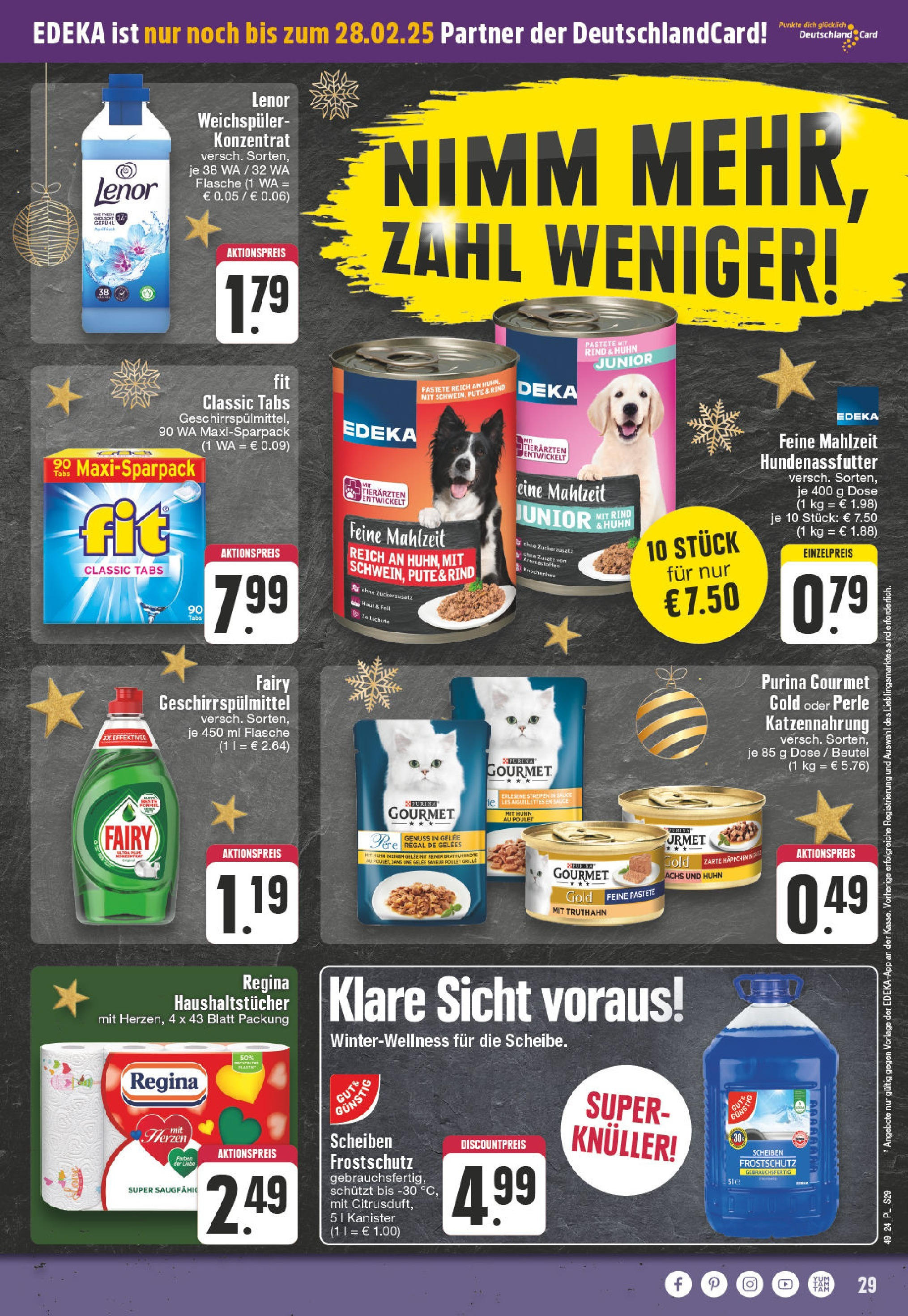 E center Prospekt Voerde, Friedrichsfelder Straße 30 (ab 01.12.2024) » Angebote Online | Seite: 29 | Produkte: Lenor, Regal, Weichspüler, Geschirrspülmittel