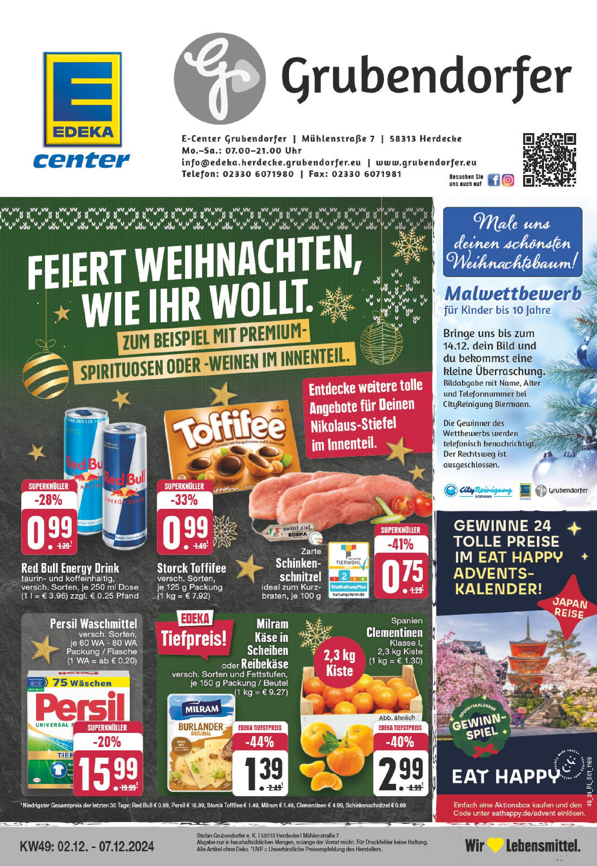 EDEKA Prospekt ab 01.12.2024 - E center Herdecke, Mühlenstraße 7 Online