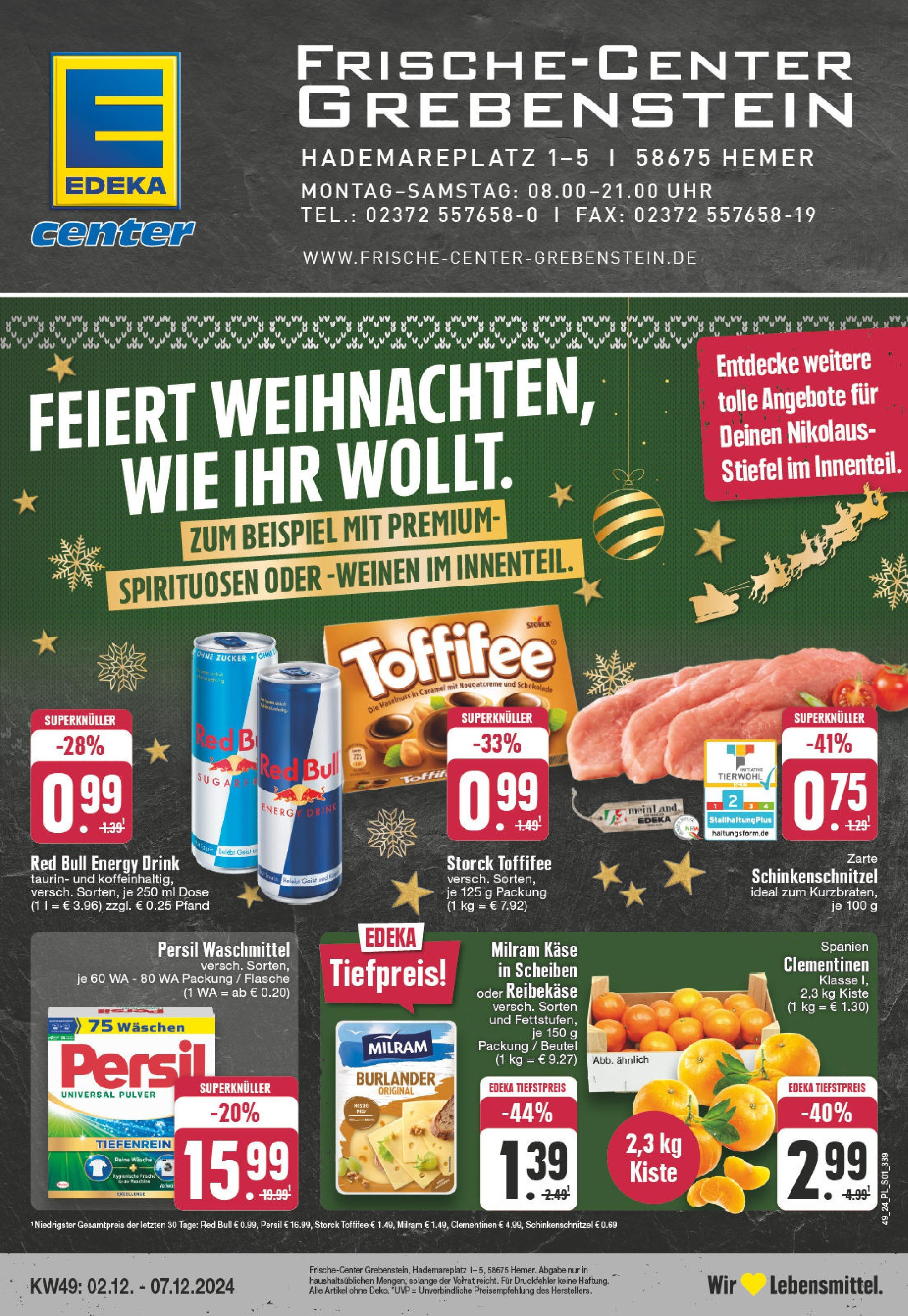 EDEKA Prospekt ab 01.12.2024 - E center Hemer, Hademare Platz 1-5 Online