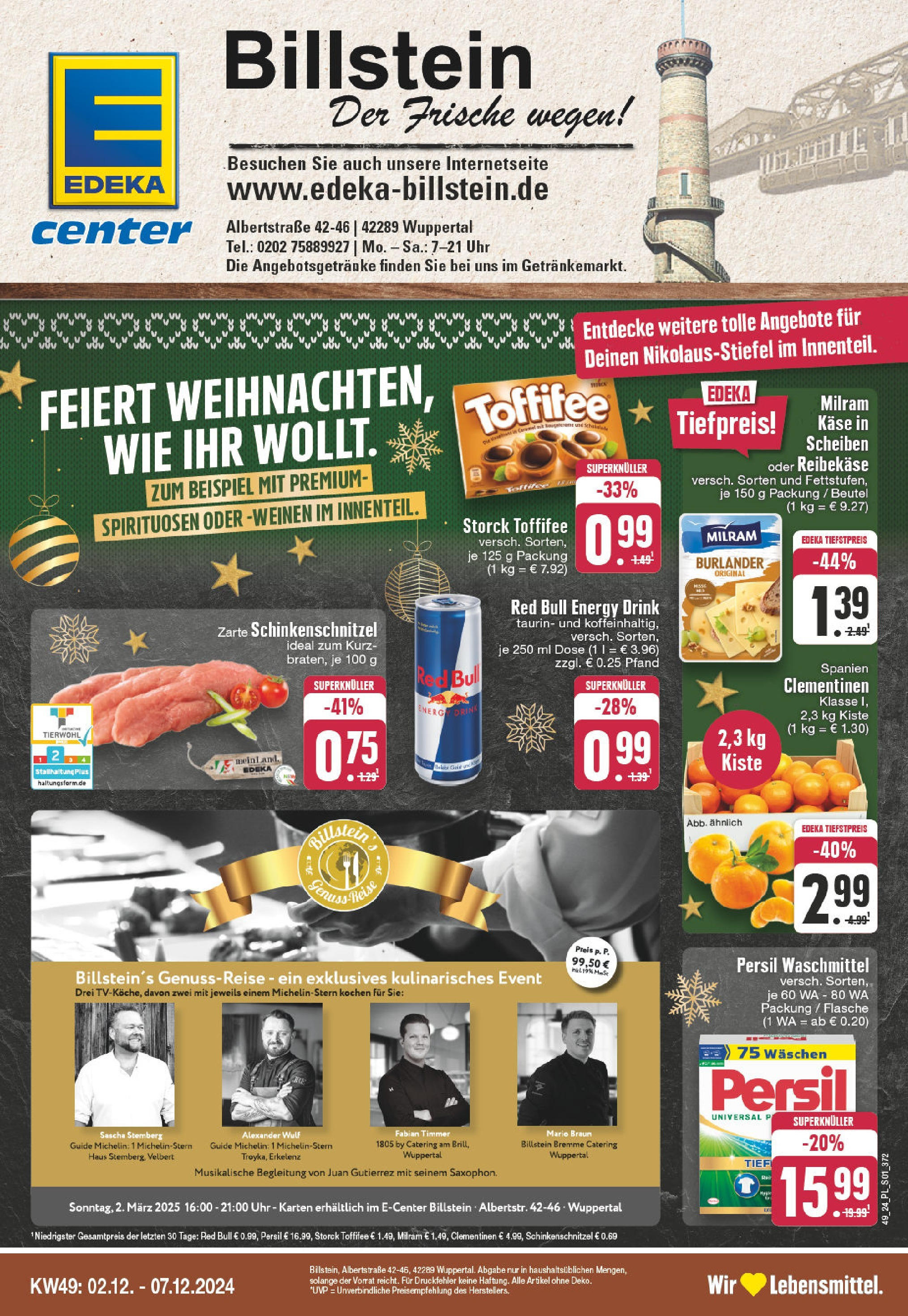 EDEKA Prospekt ab 01.12.2024 - E center Wuppertal, Albertstraße 42-46 Online