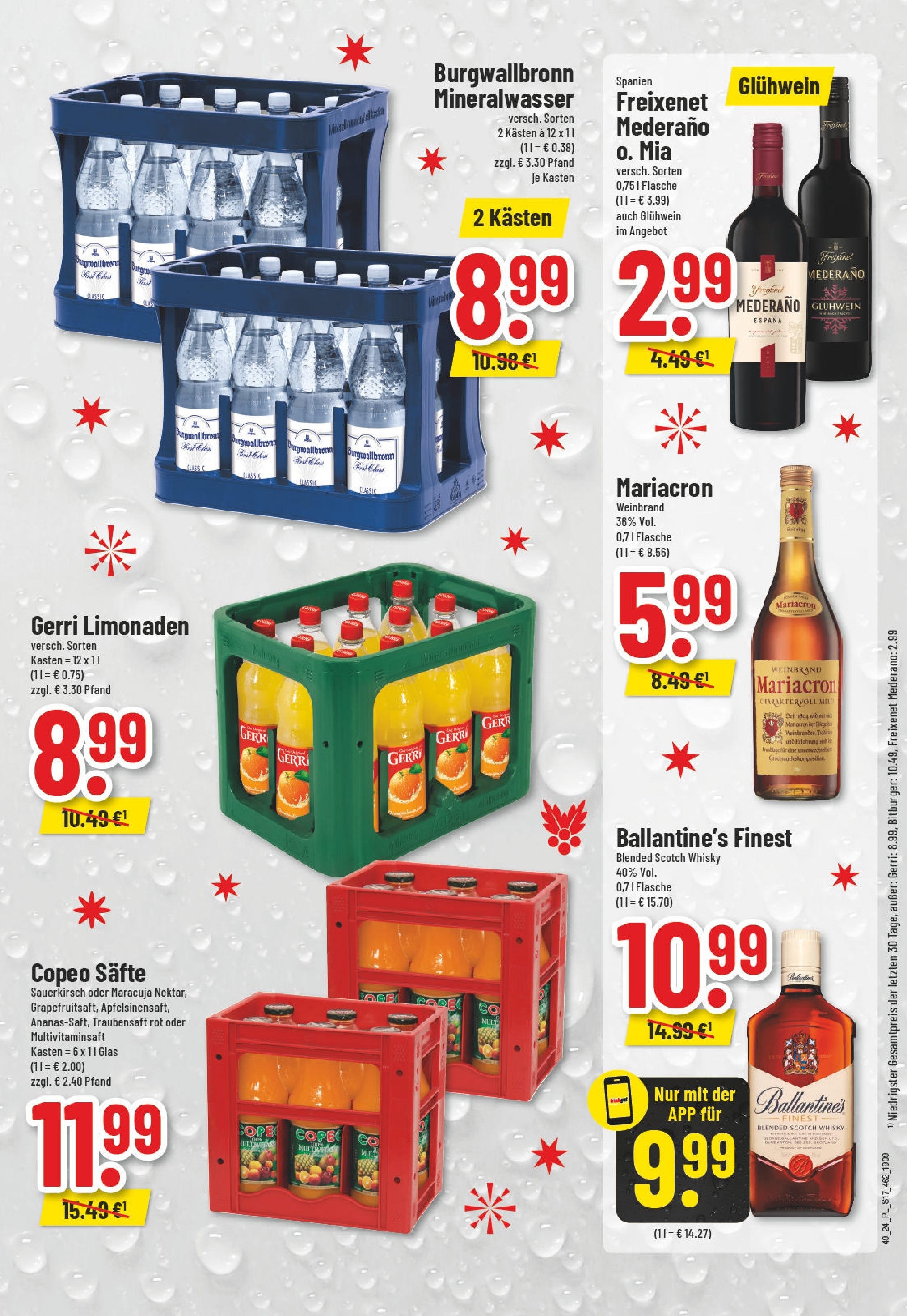 E center Prospekt Moers, Edekaplatz 12 (ab 01.12.2024) » Angebote Online | Seite: 17 | Produkte: Whisky, Bitburger, Mariacron, Mineralwasser