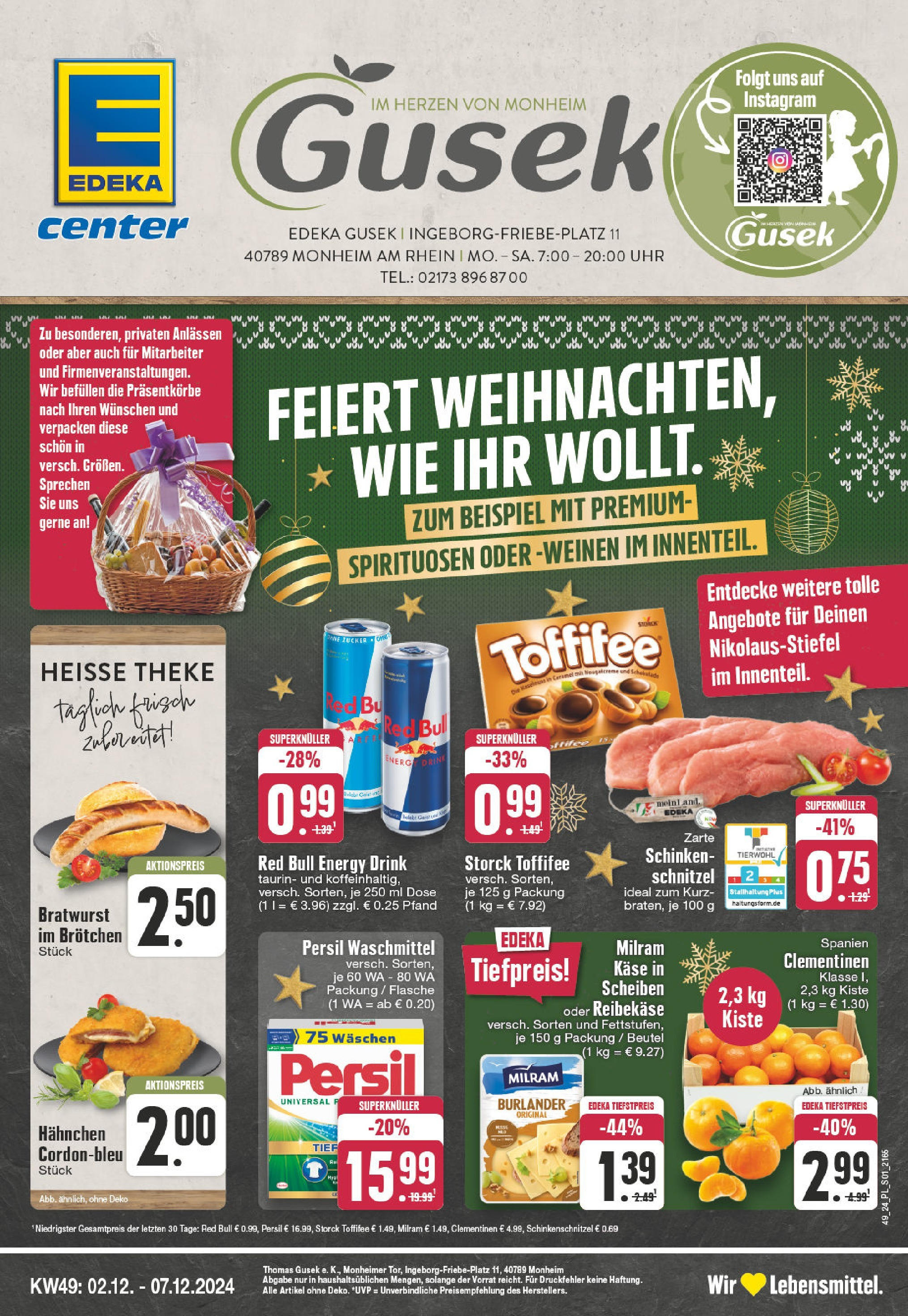 EDEKA Prospekt ab 01.12.2024 - E center Monheim am Rhein, Ingeborg-Friebe-Platz 1 Online