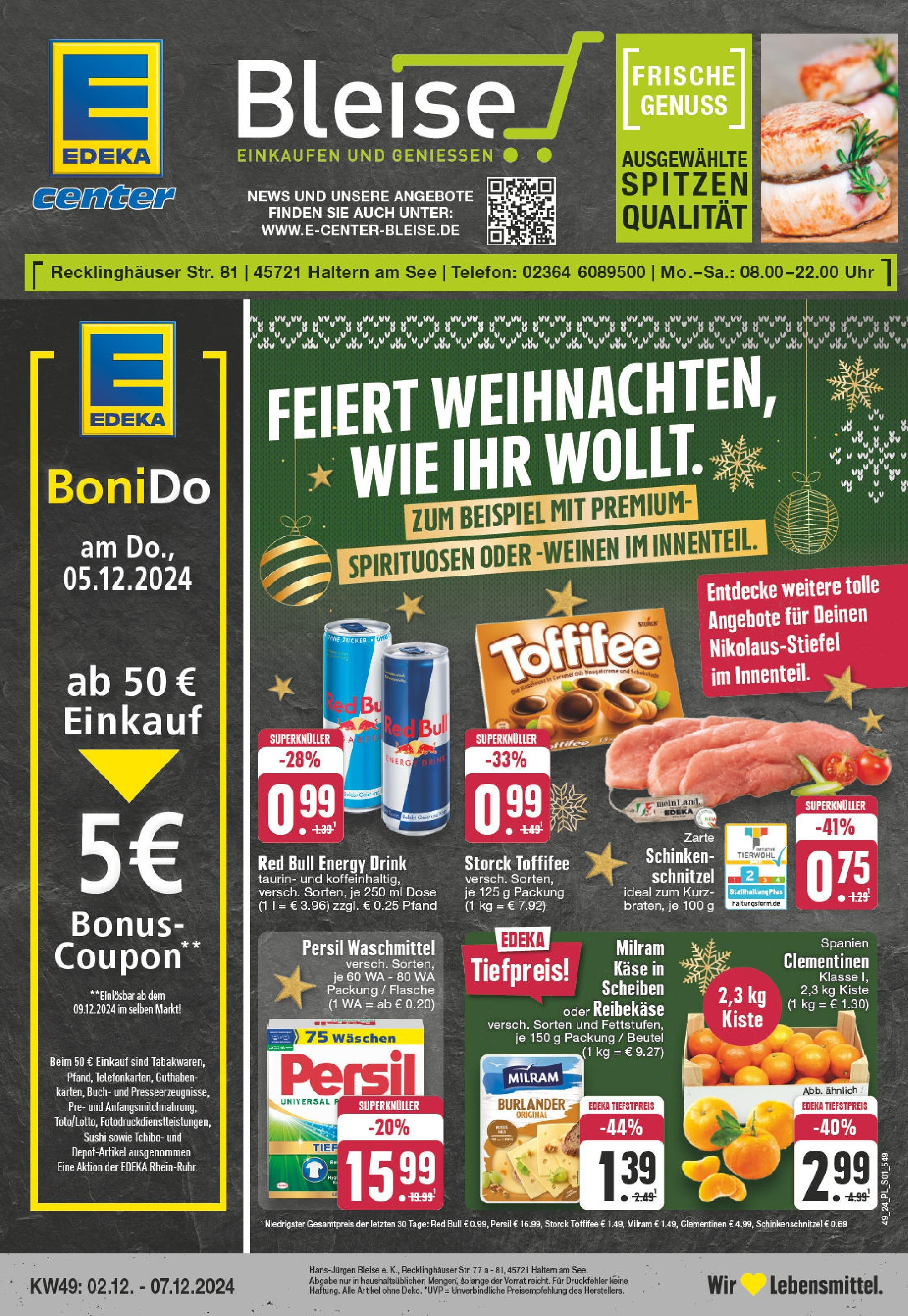 EDEKA Prospekt ab 01.12.2024 - E center Haltern am See, Recklinghauser Straße 81 Online