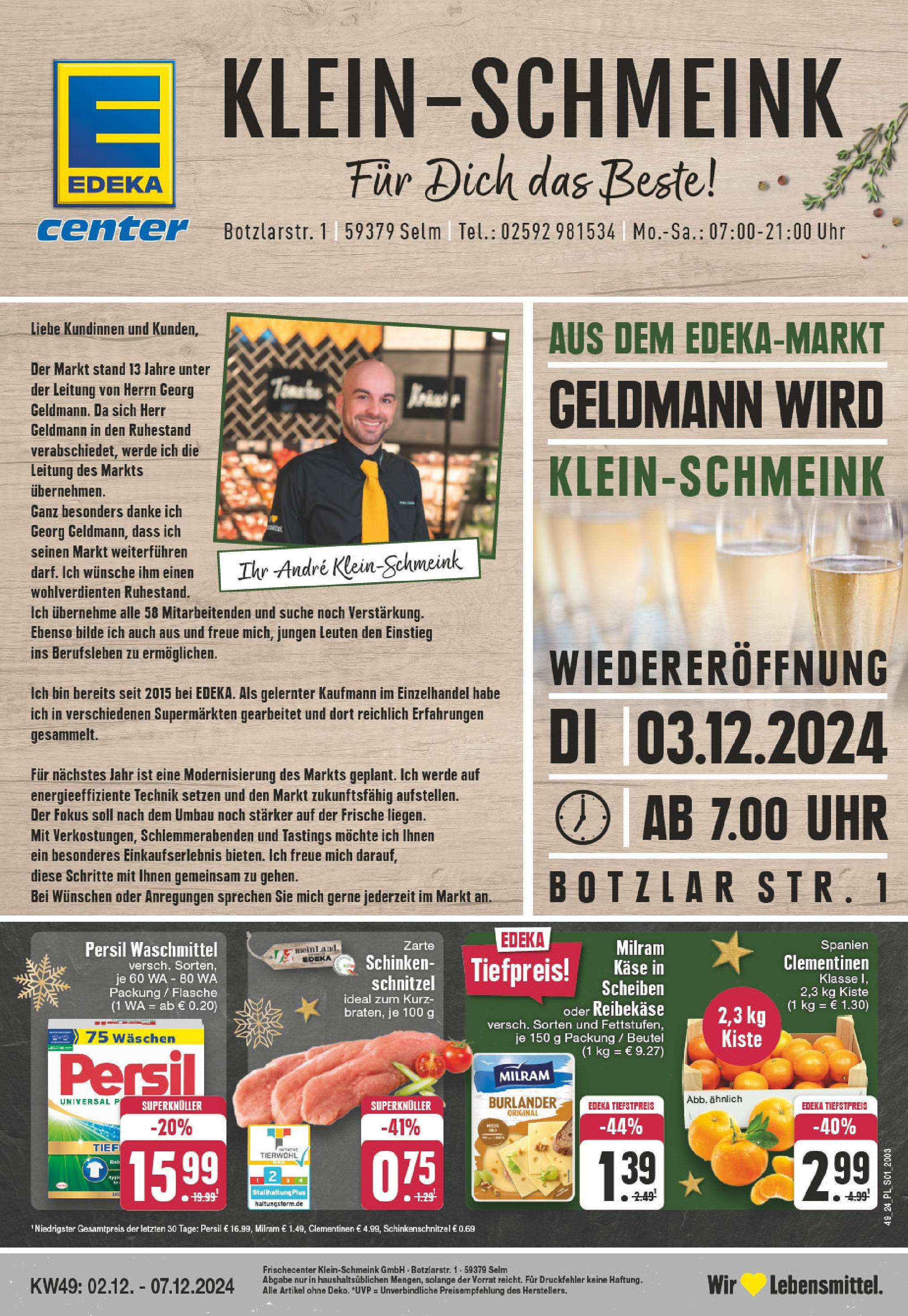 EDEKA Prospekt ab 02.12.2024 - E center Selm, Botzlarstraße 1 Online